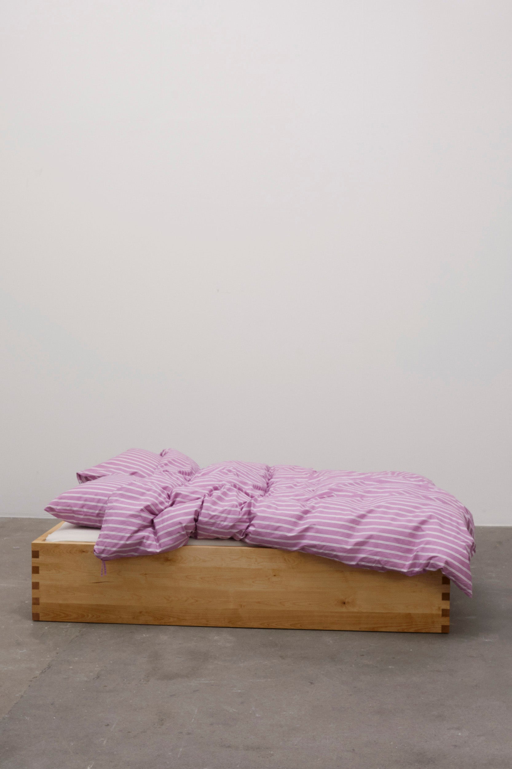 Percale Double Duvet Cover Mallow Pink Stripes