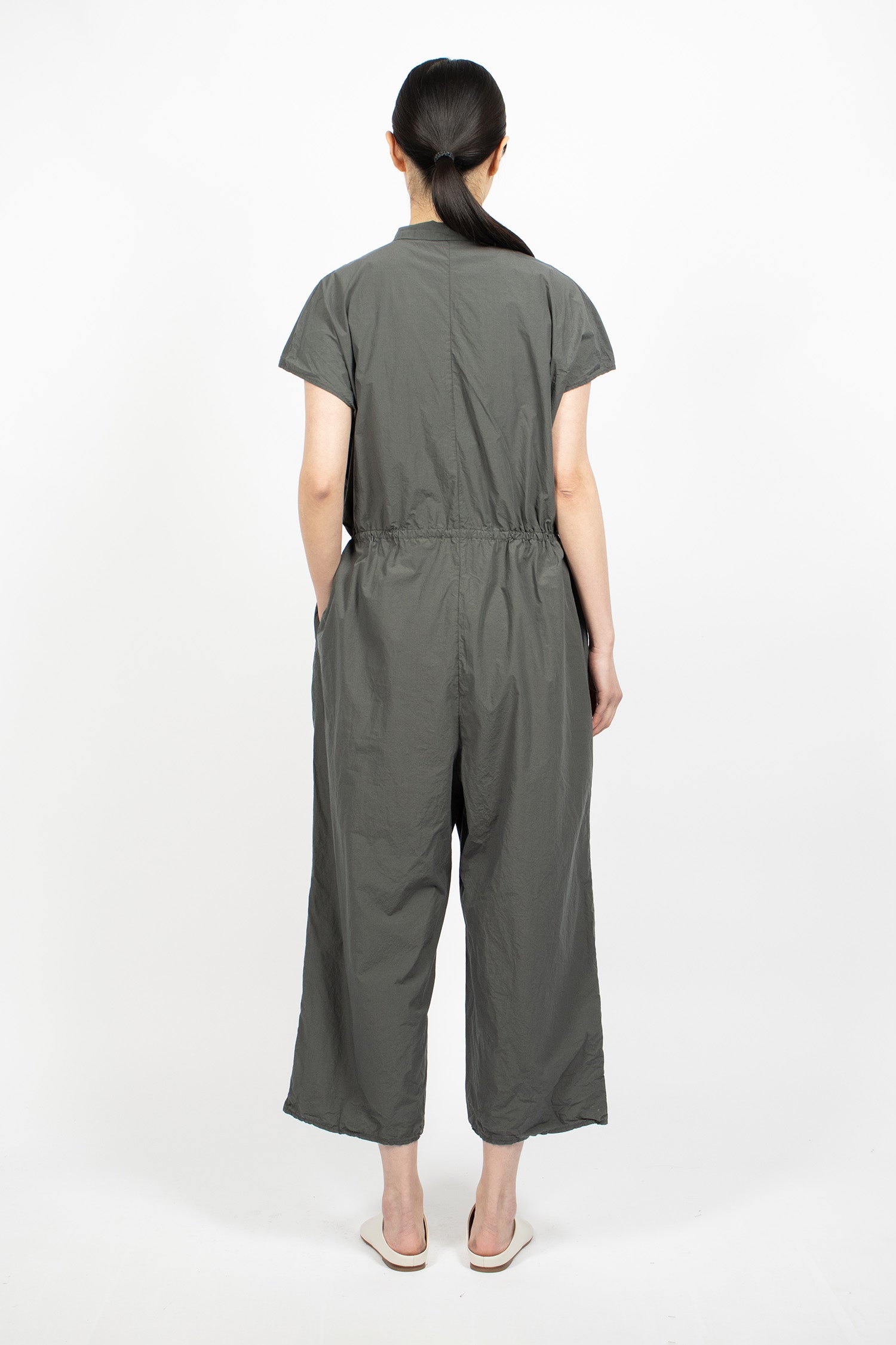 60_09 Sleeveless Collar Jumpsuit TC Thyme