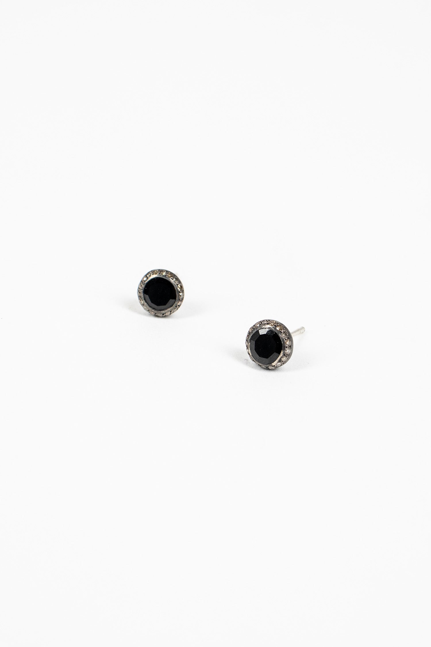 Belquis Stud Earrings Black Spinel/Cognac Diamond
