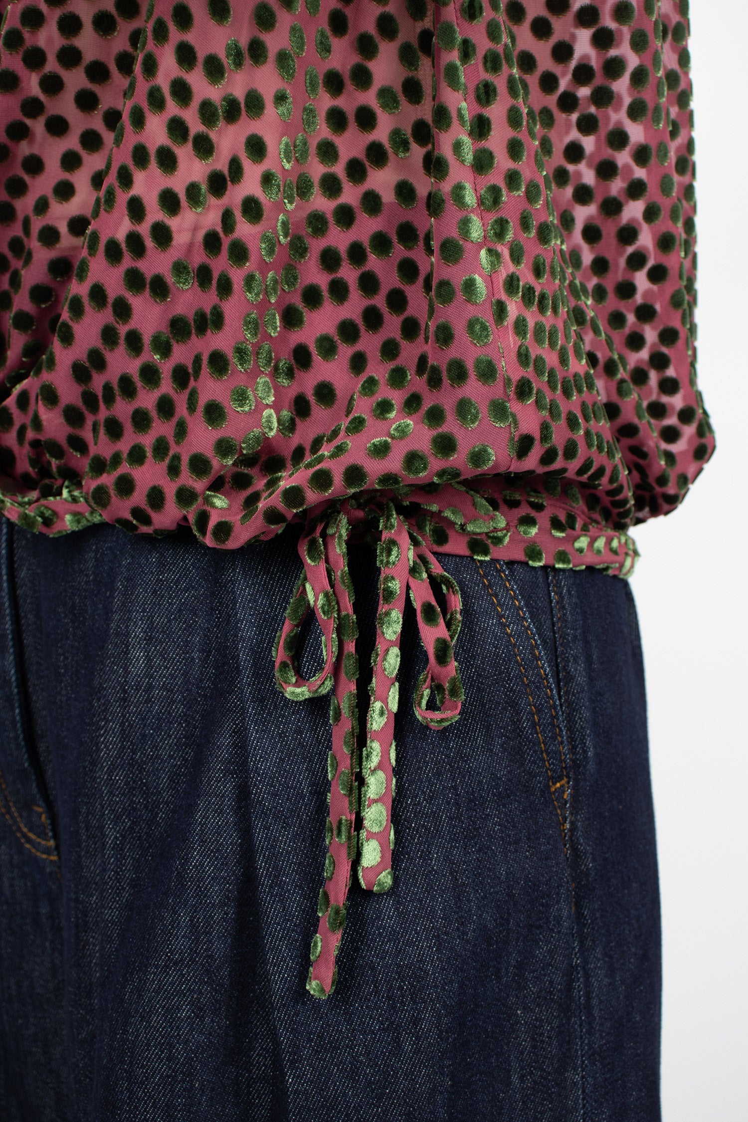 Devoré Wrap Shirt Dark Pink