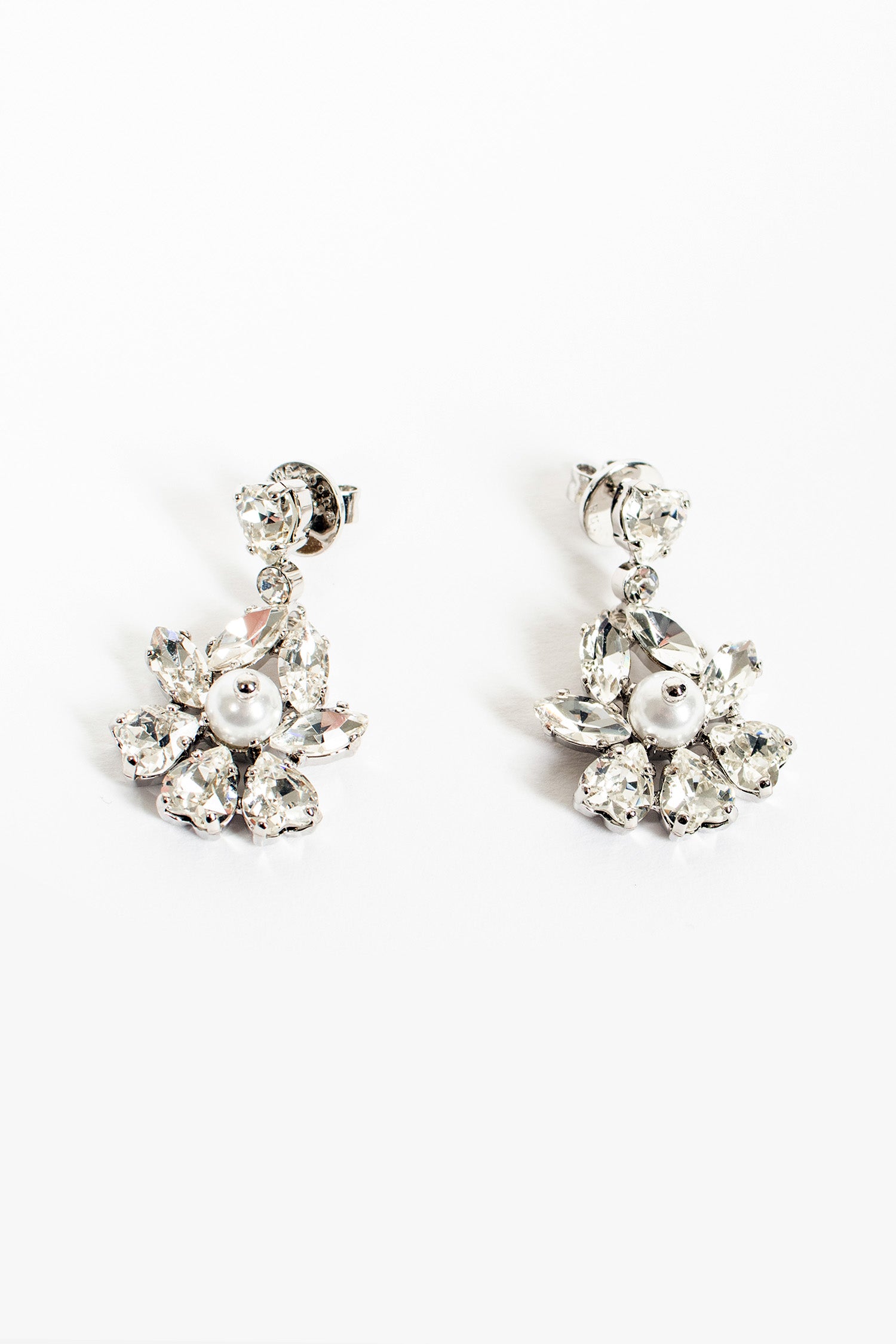 Heartbloom Drop Earrings Crystal/Pearl