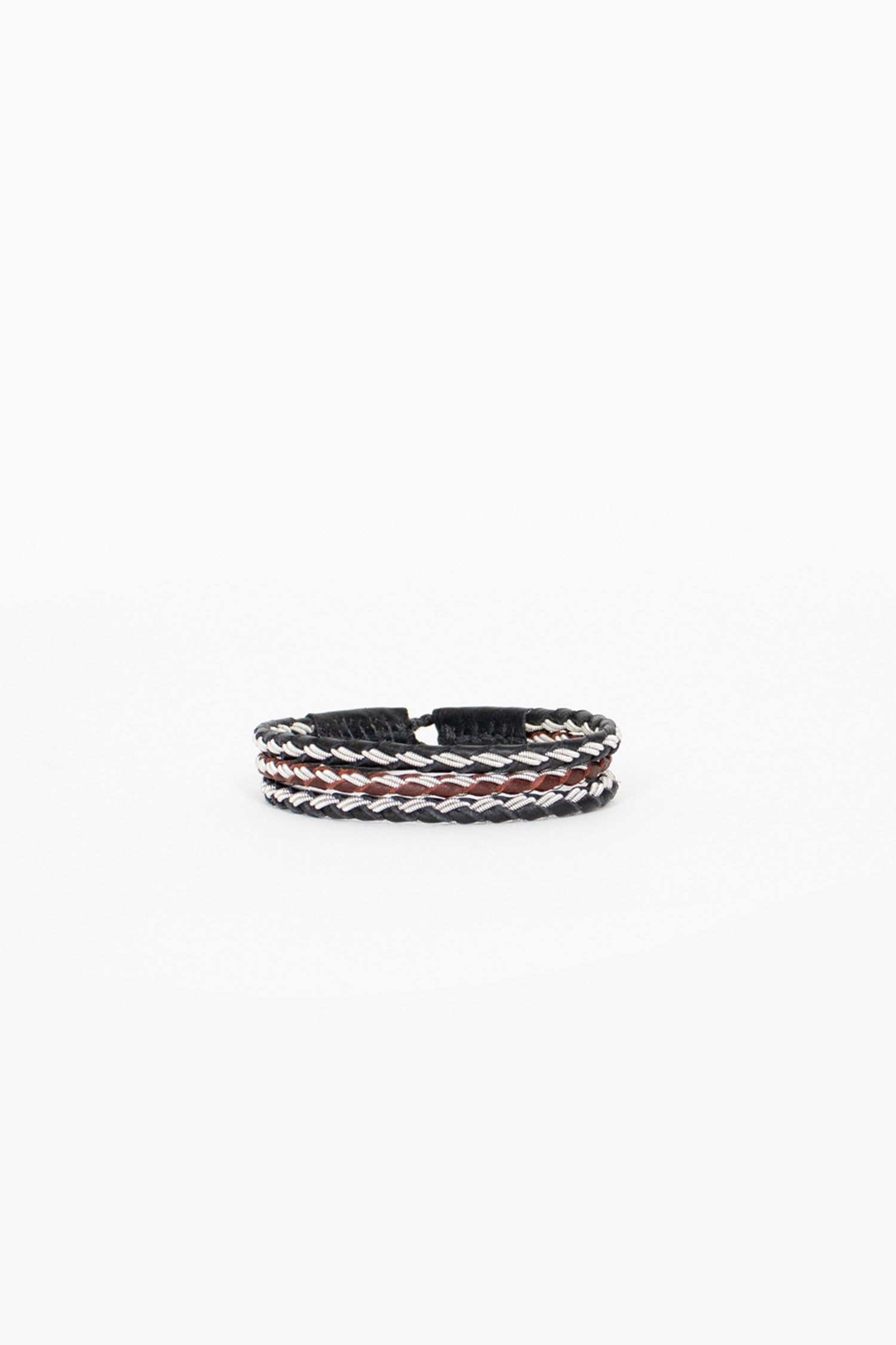 Black/Ox Brown Triple Lasso Bracelet 1