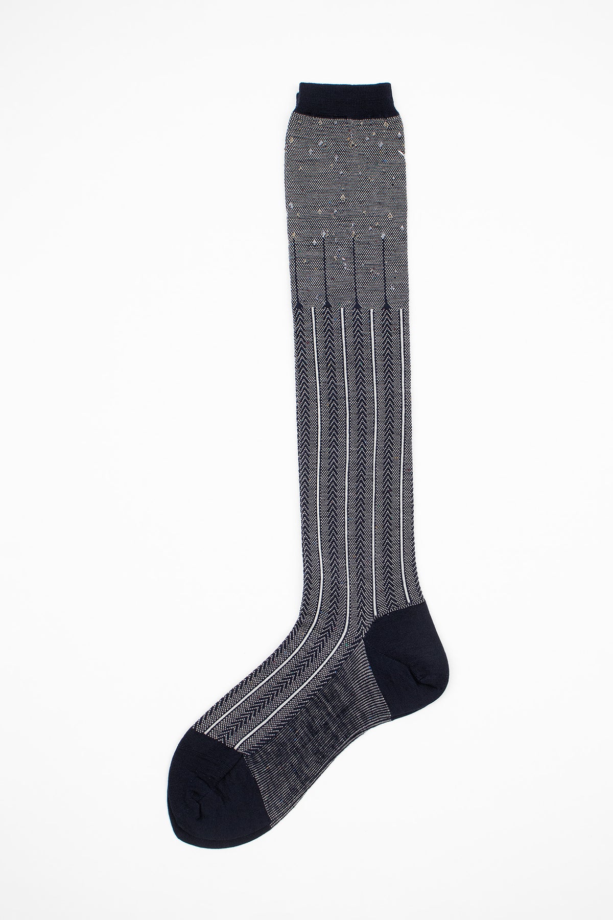 AM-349AHS Herringbone Knee Socks Navy