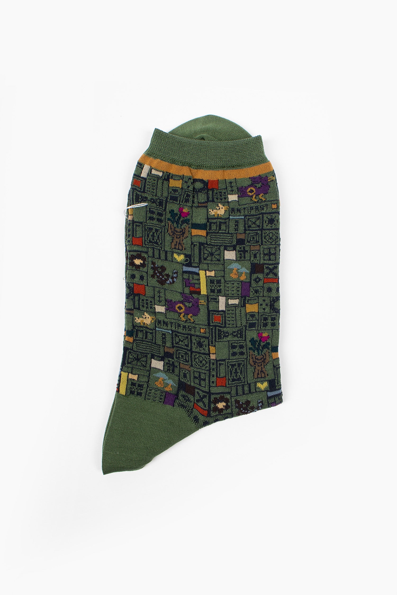 AM-803 Mosaic Tiles Socks Green