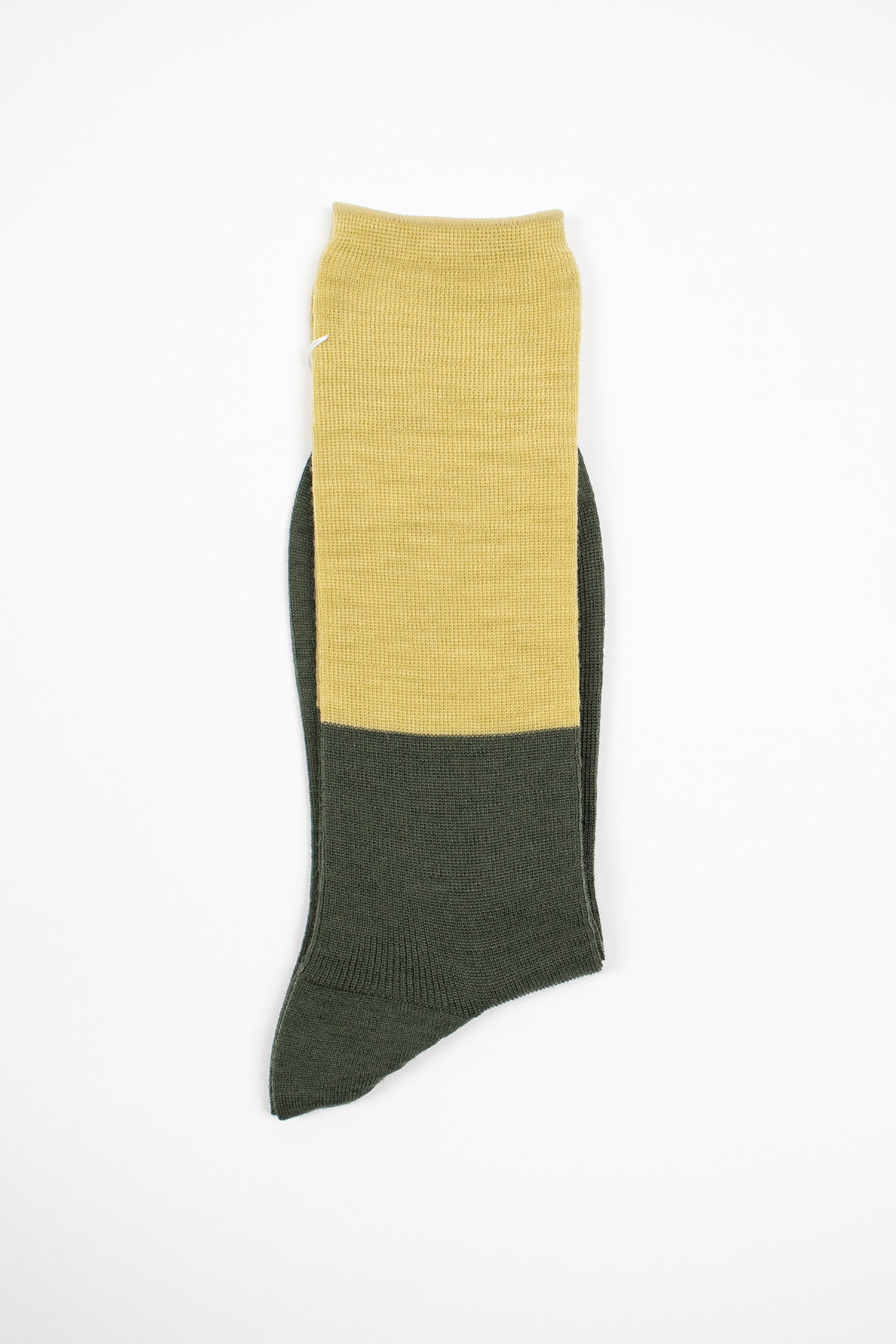 ANP-92M Two Tone Rib Sock Khaki/Cream