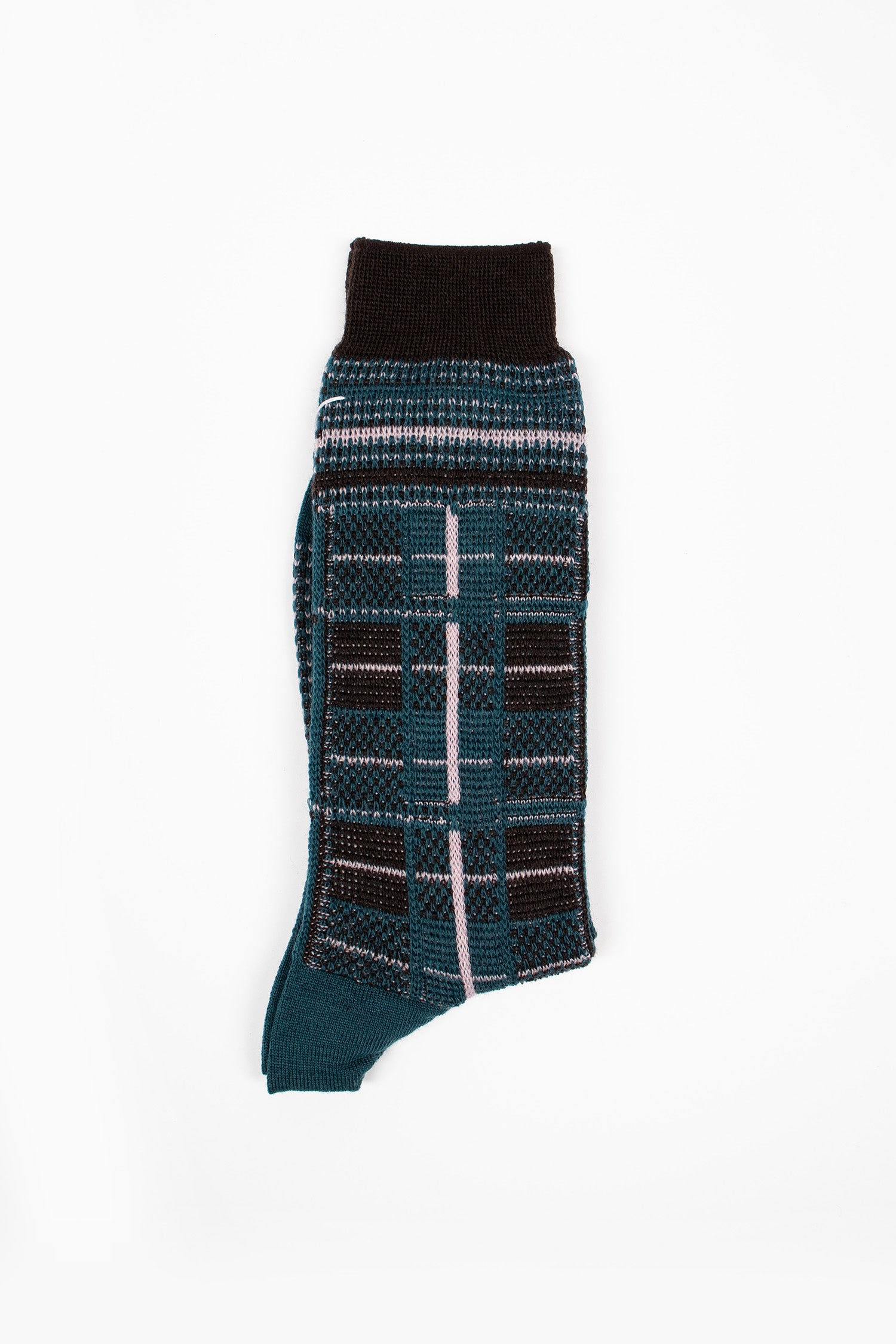 AM-757B Tartan Check Socks Turquoise