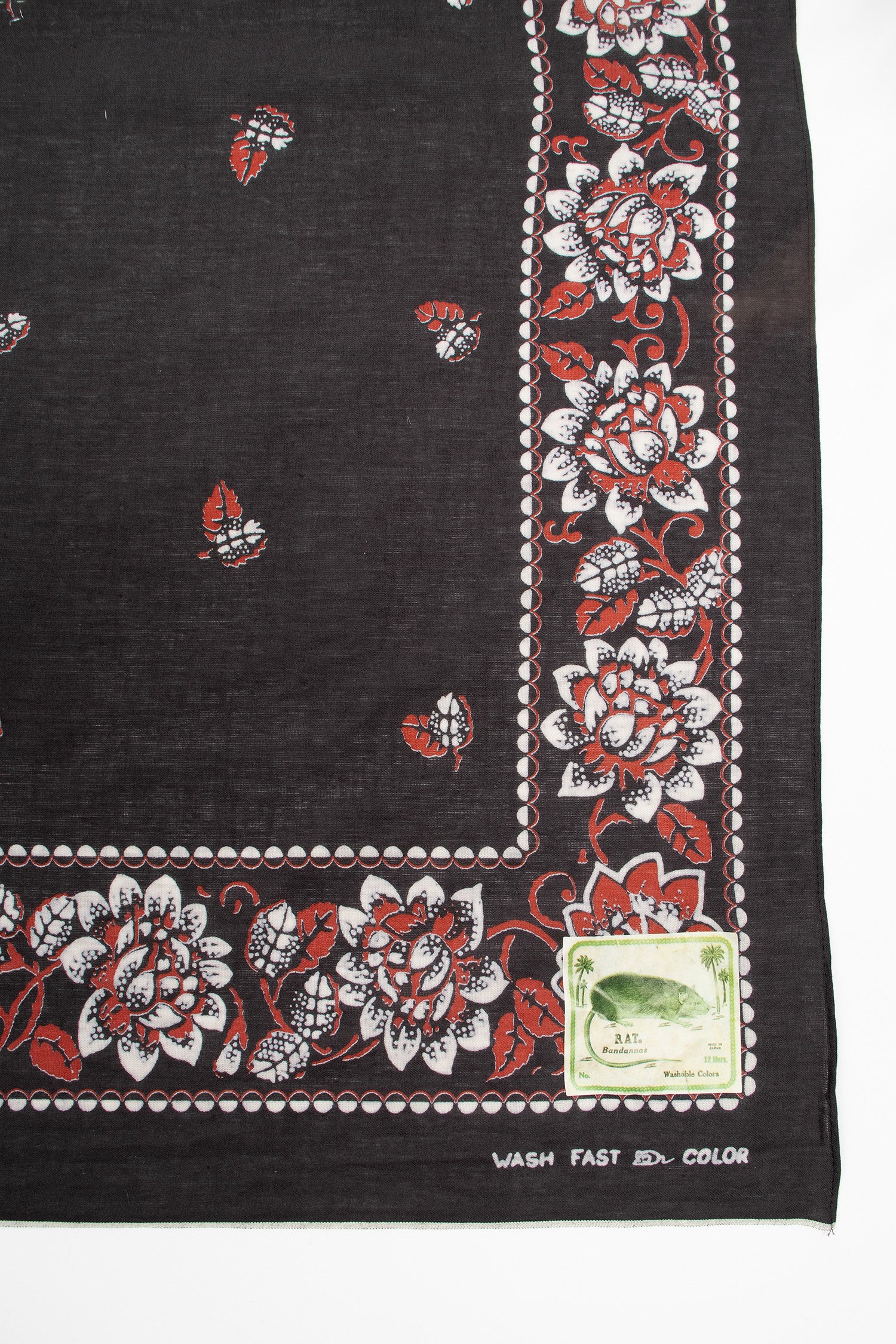 Rockwell Flower Bandana Black