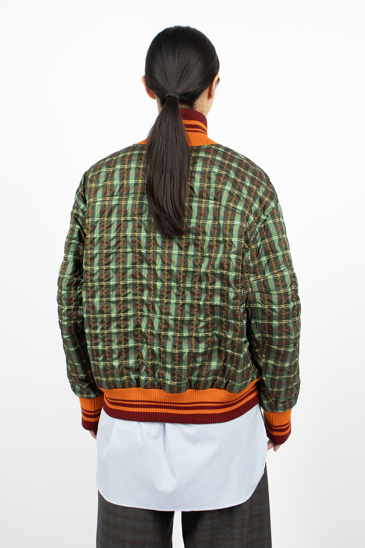 Padded Check Bomber Khaki