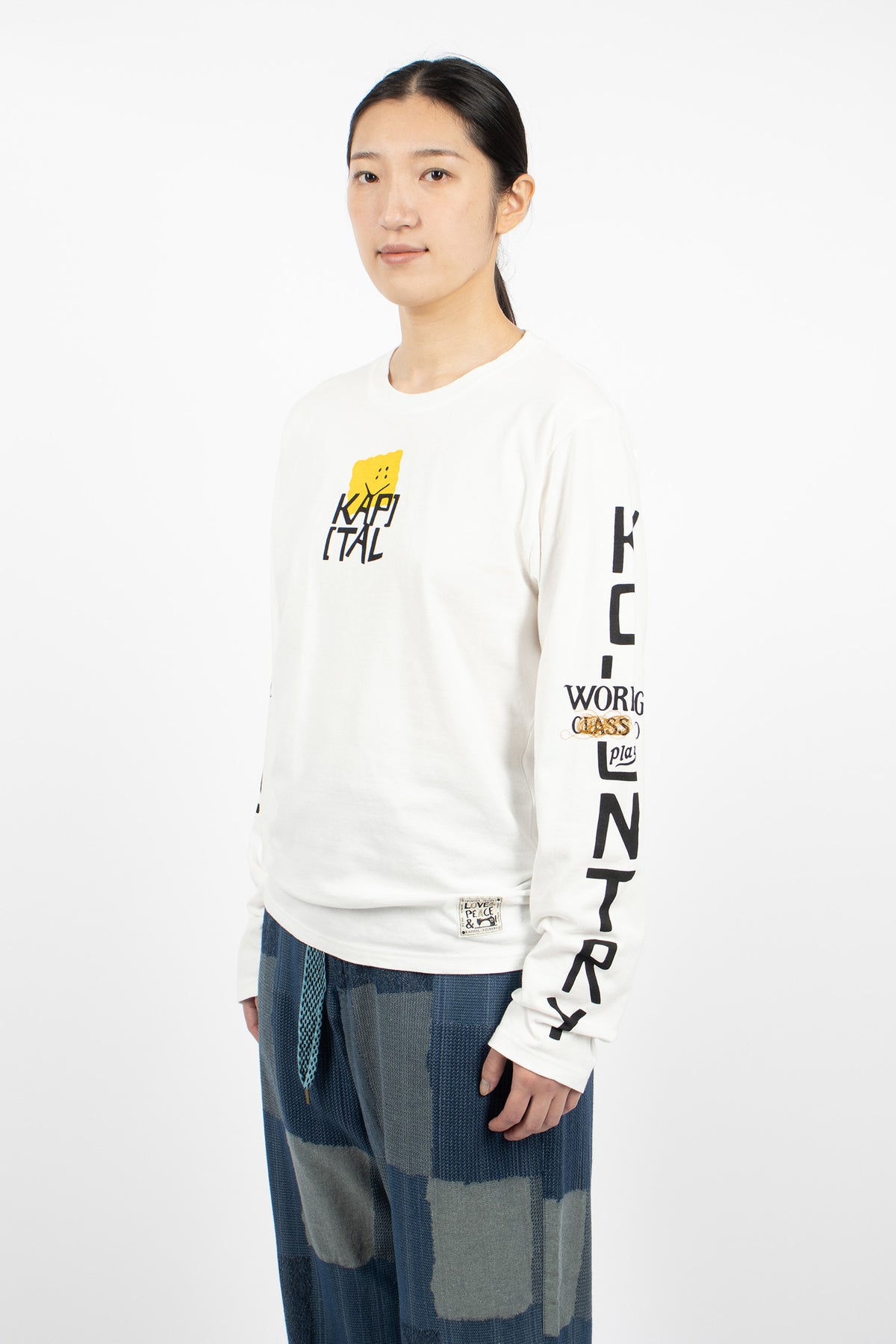 Jersey Peckish Kap L/S T-Shirt White/Yellow