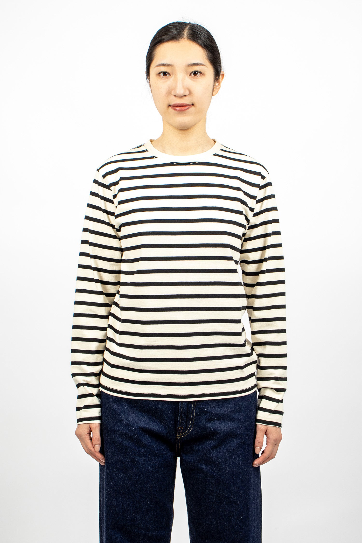 Rainbowy Stripe LS T-Shirt Ecru/Black