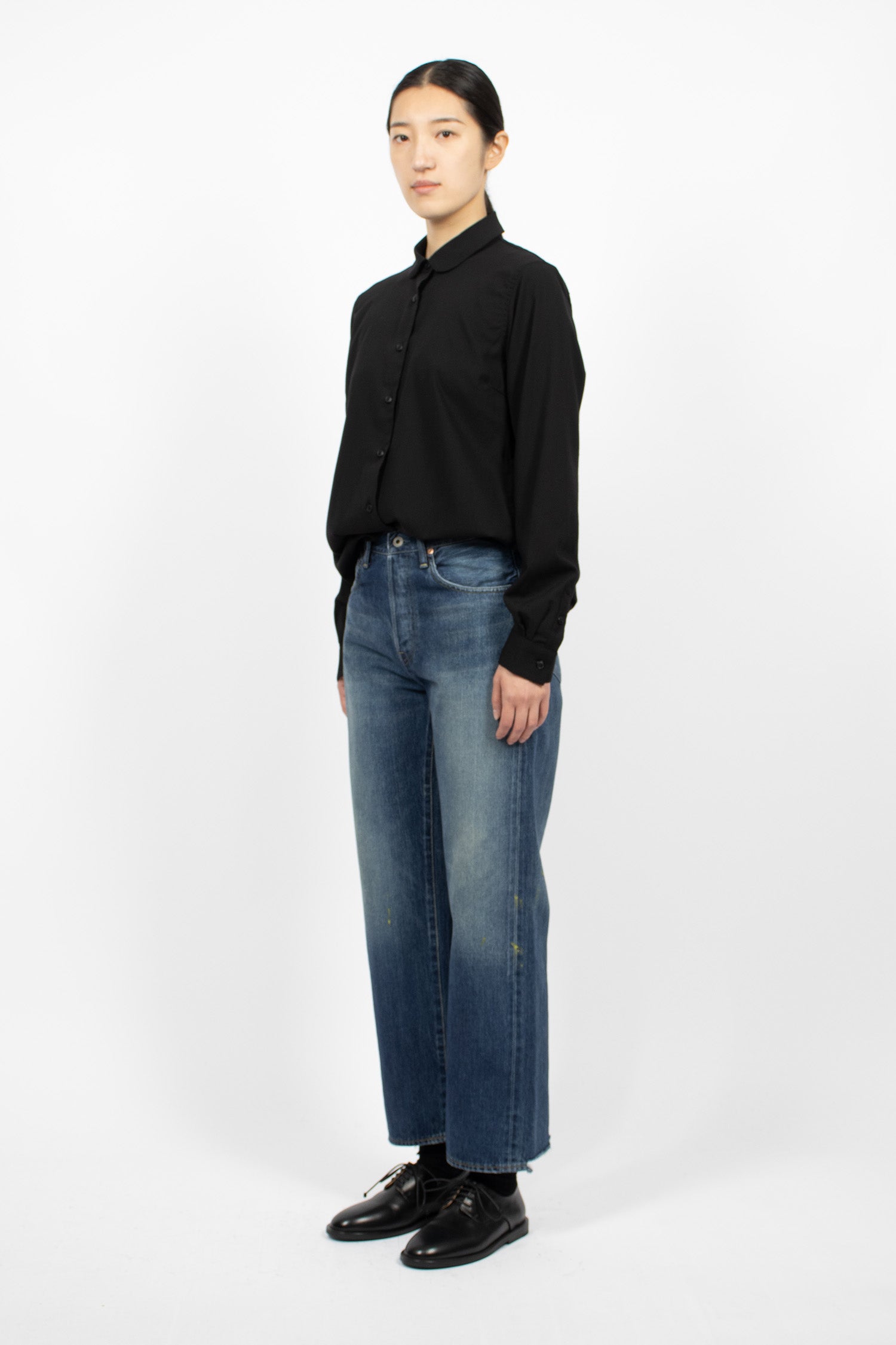 MP03B Selvedge Straight Cut Jean Dark Splatter