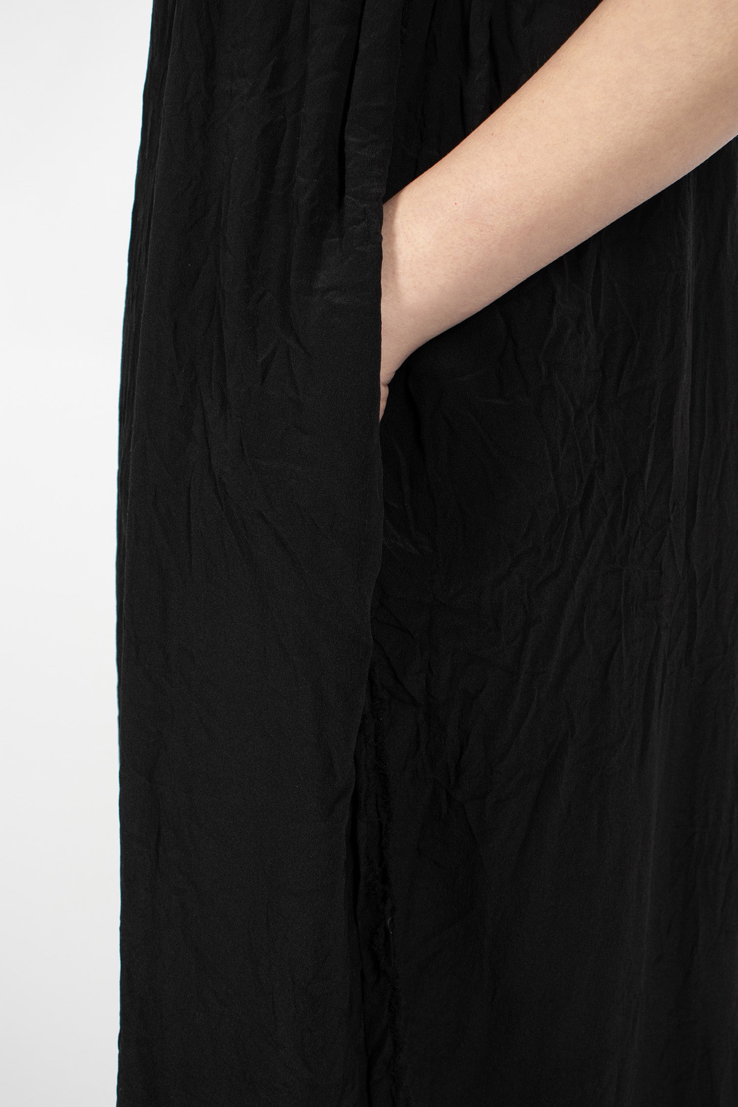 Reversible Double-Layered Slip Dress Black
