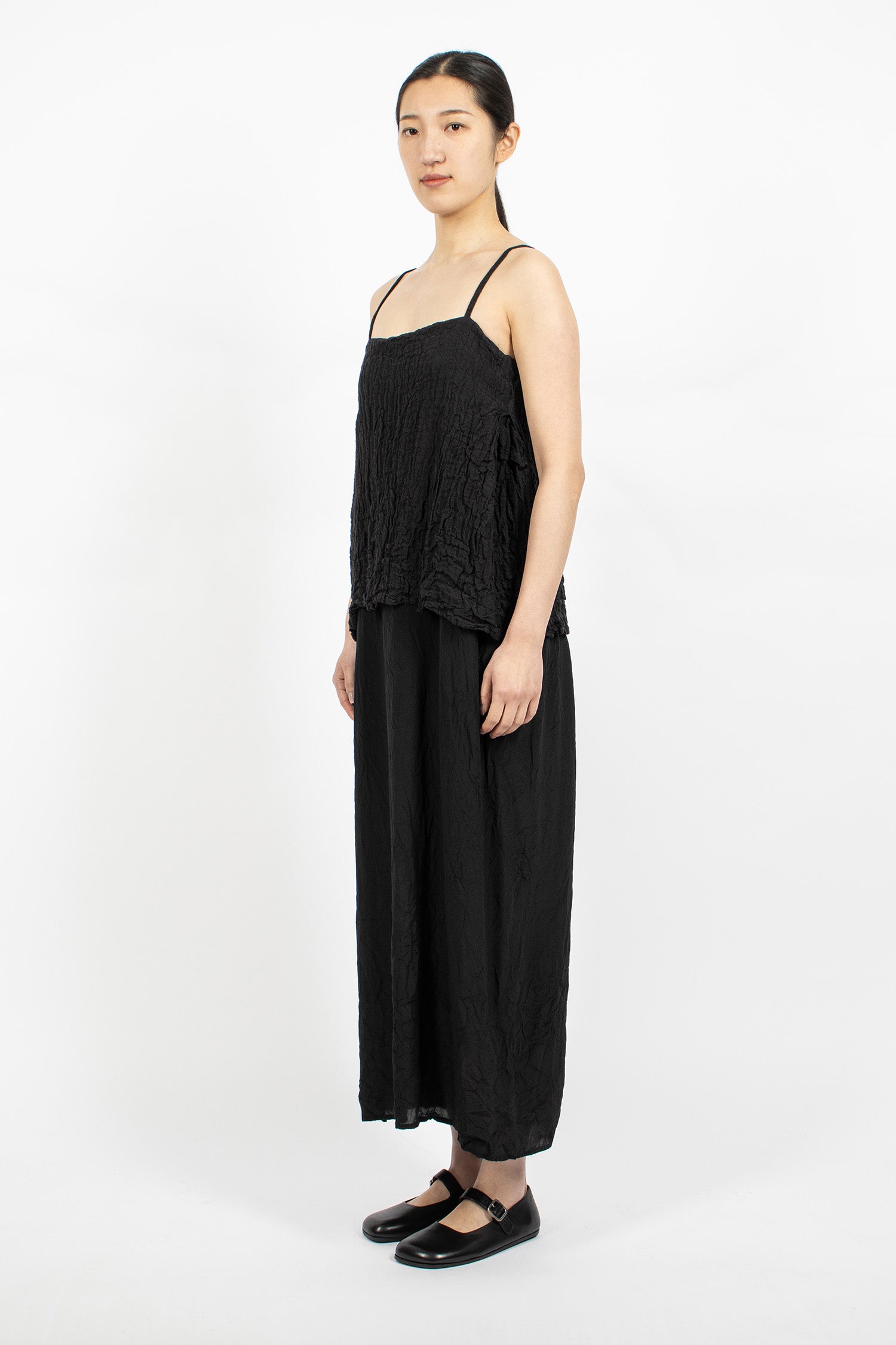 Reversible Double-Layered Slip Dress Black