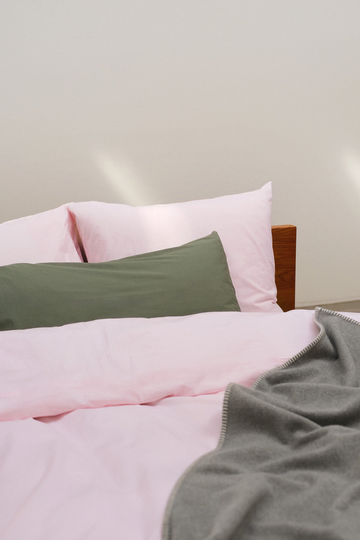 Percale Double Duvet Cover Petal Pink Stripes