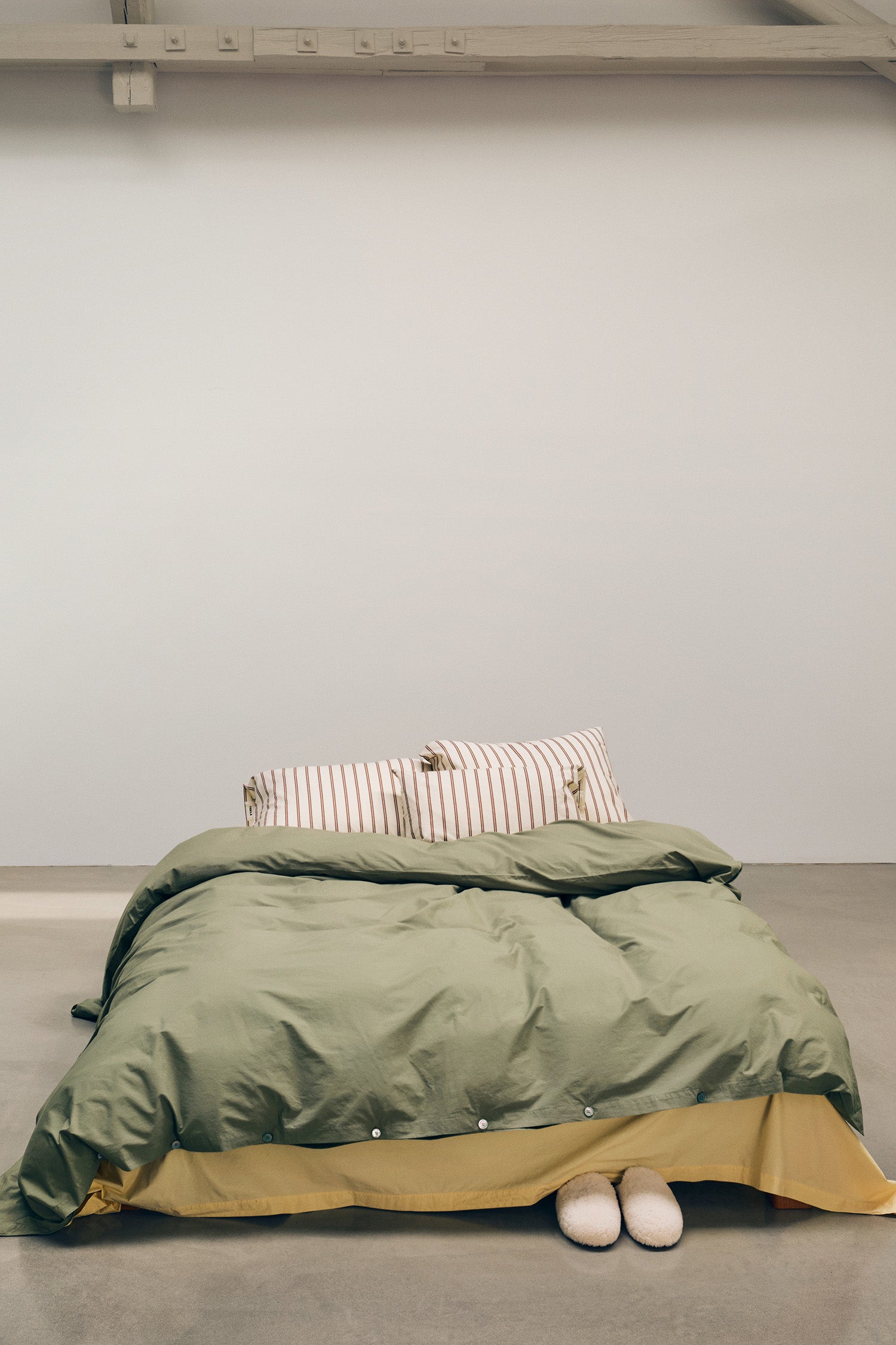 Percale King Duvet Olive Green