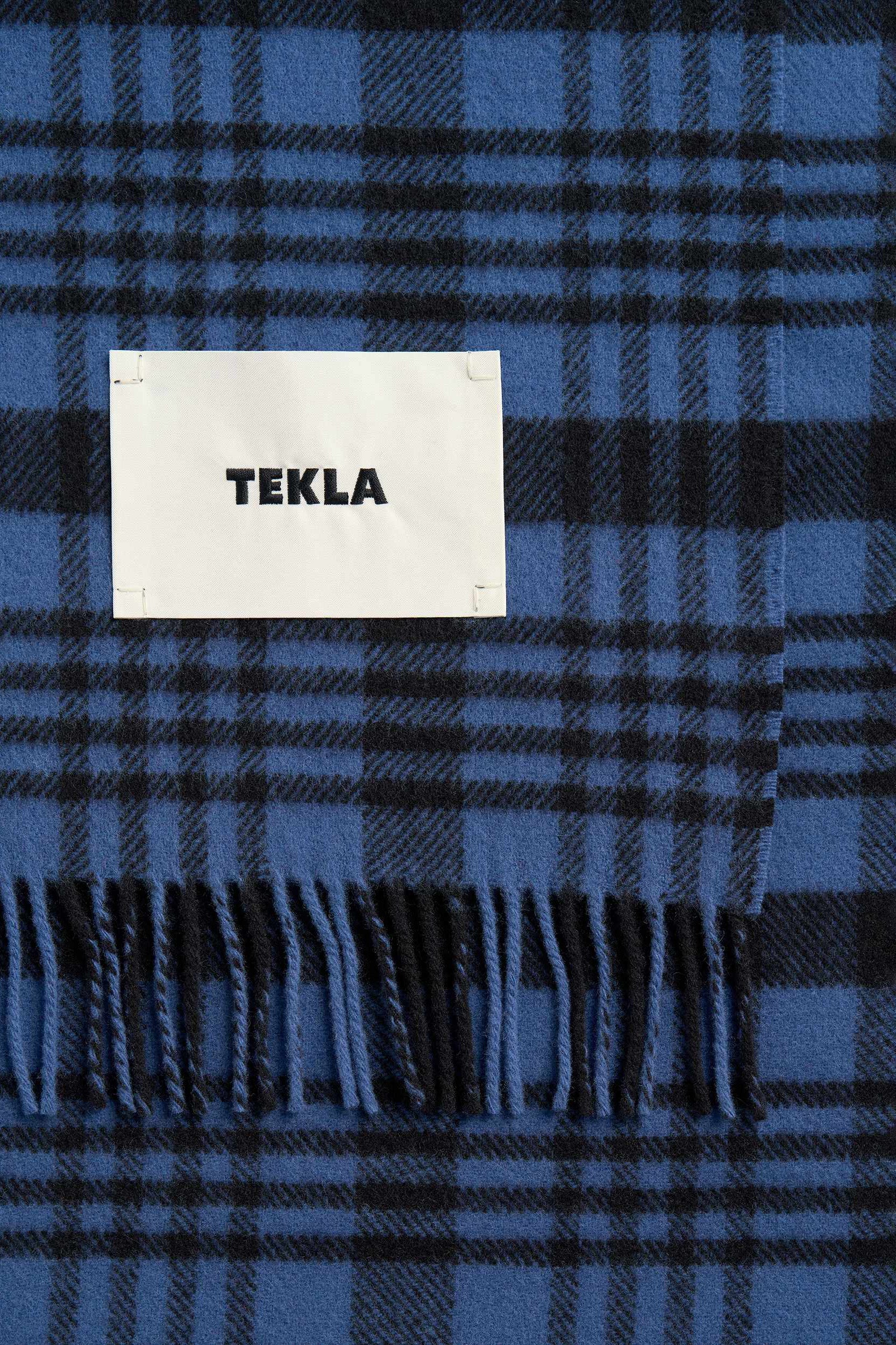 Fringed Blanket Blue Plaid