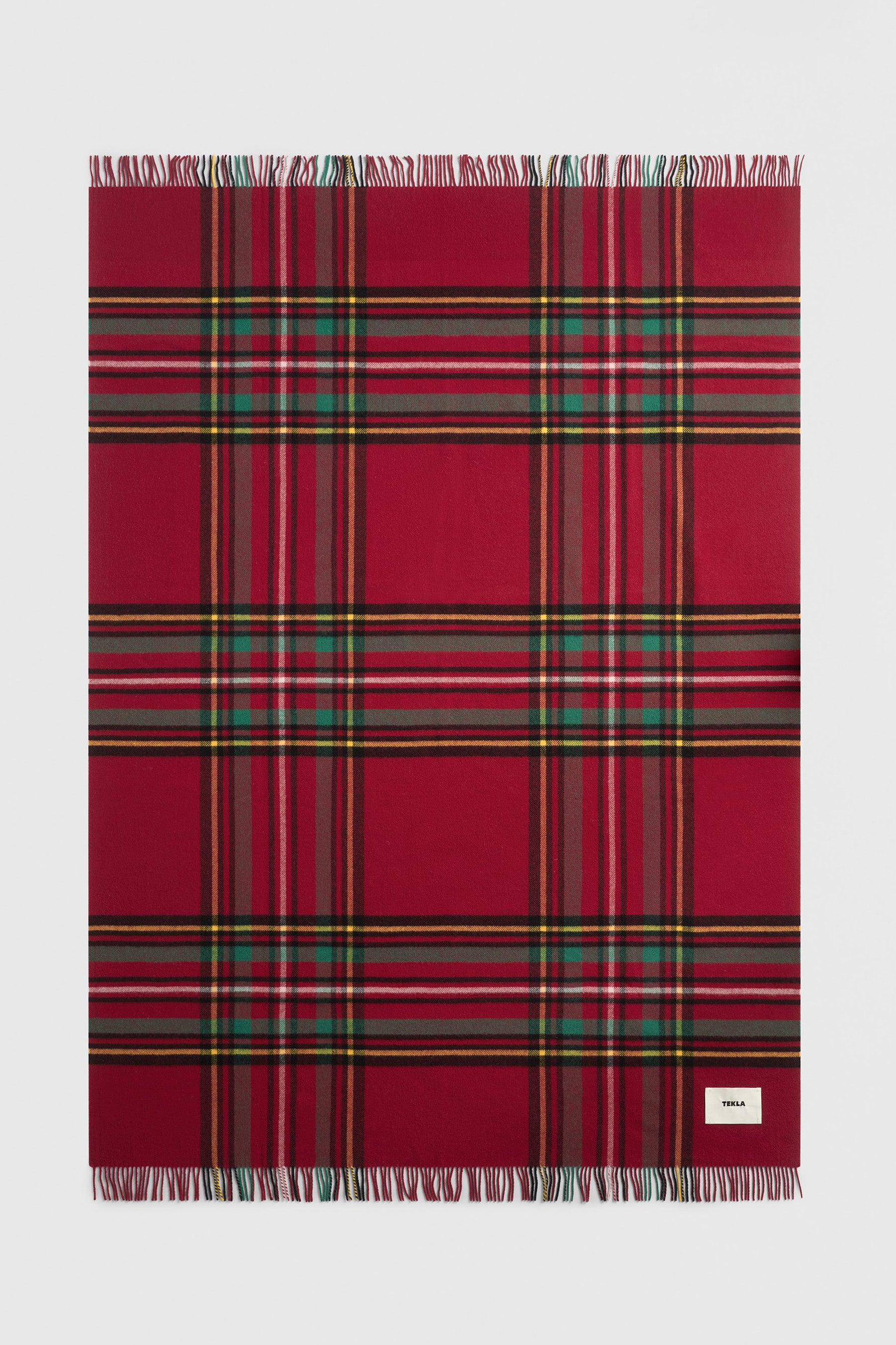 Fringed Blanket Red Plaid