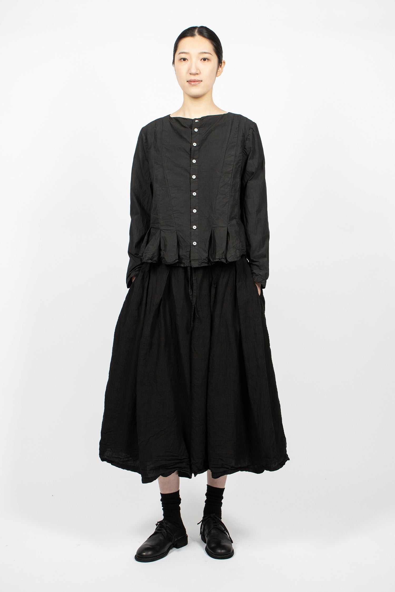 T Linen Pants Black