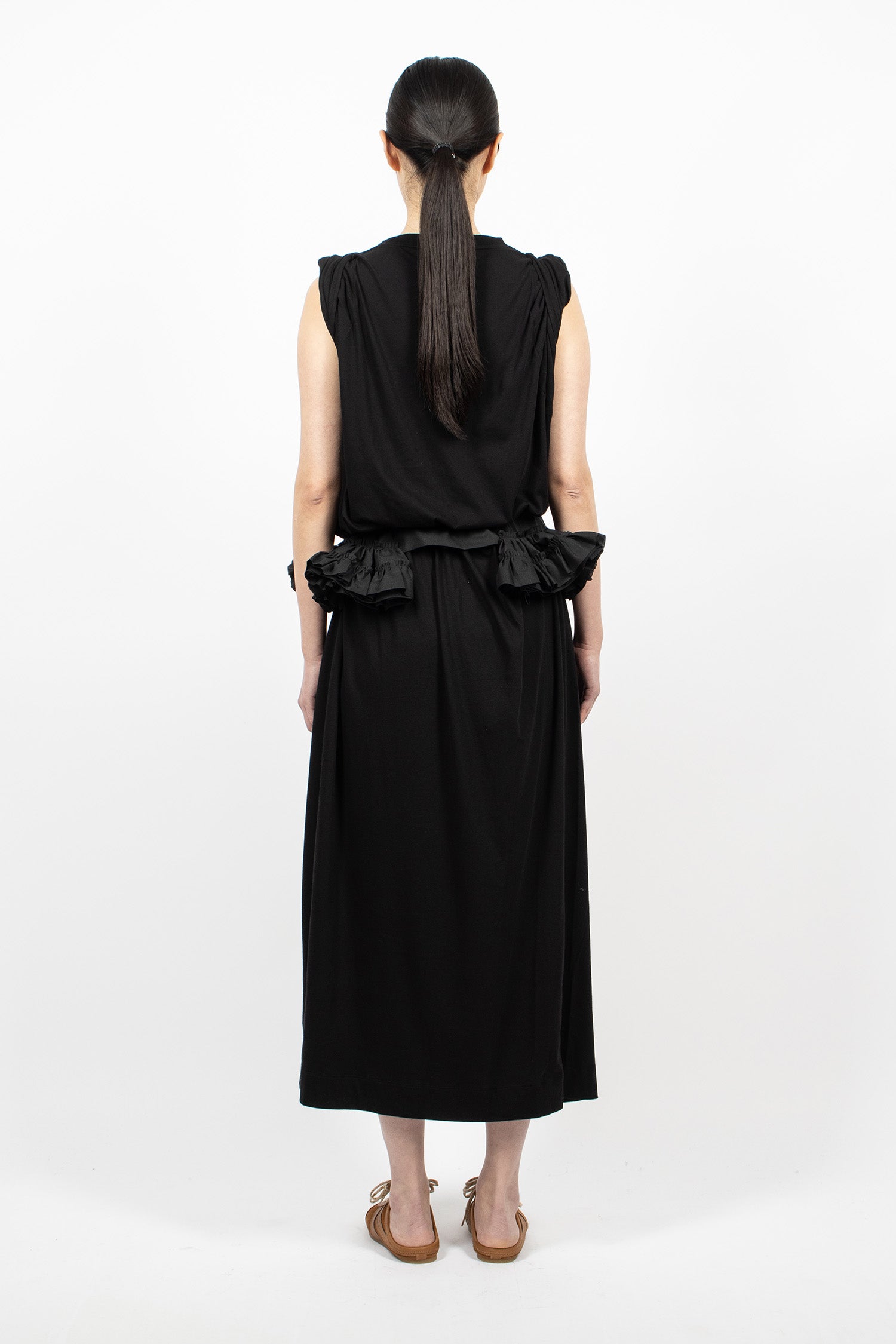 Ruffled Cotton Belt Black