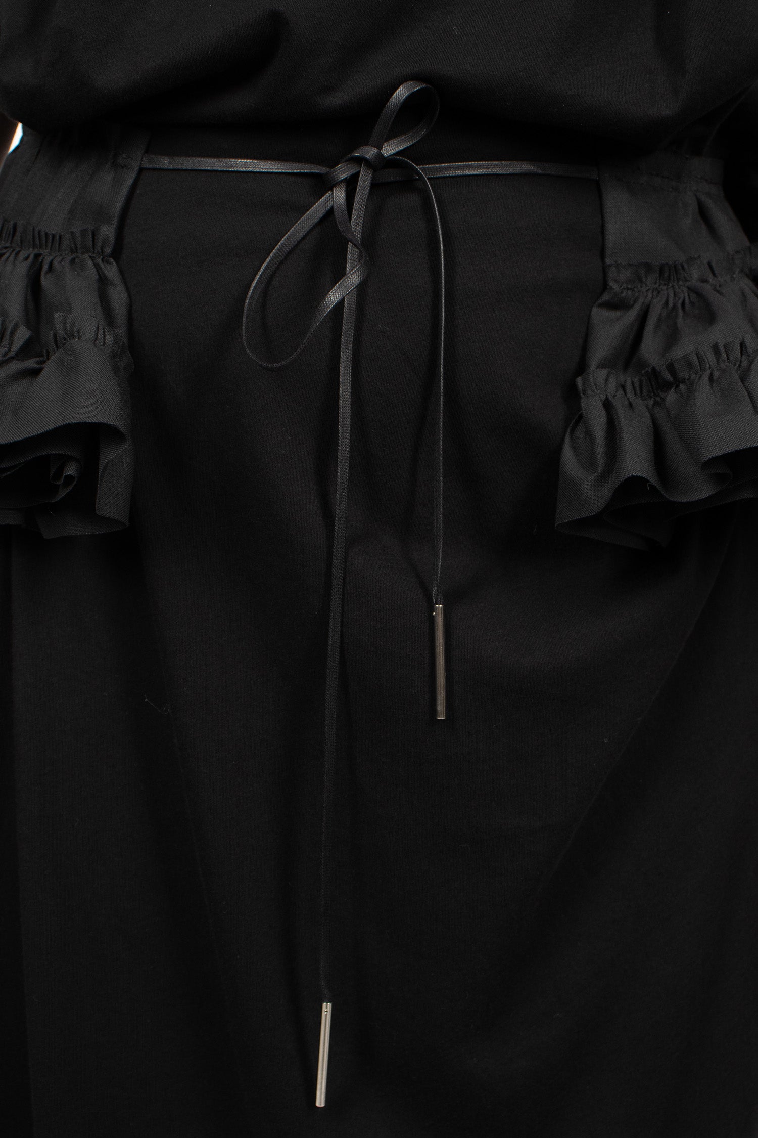 Ruffled Cotton Belt Black