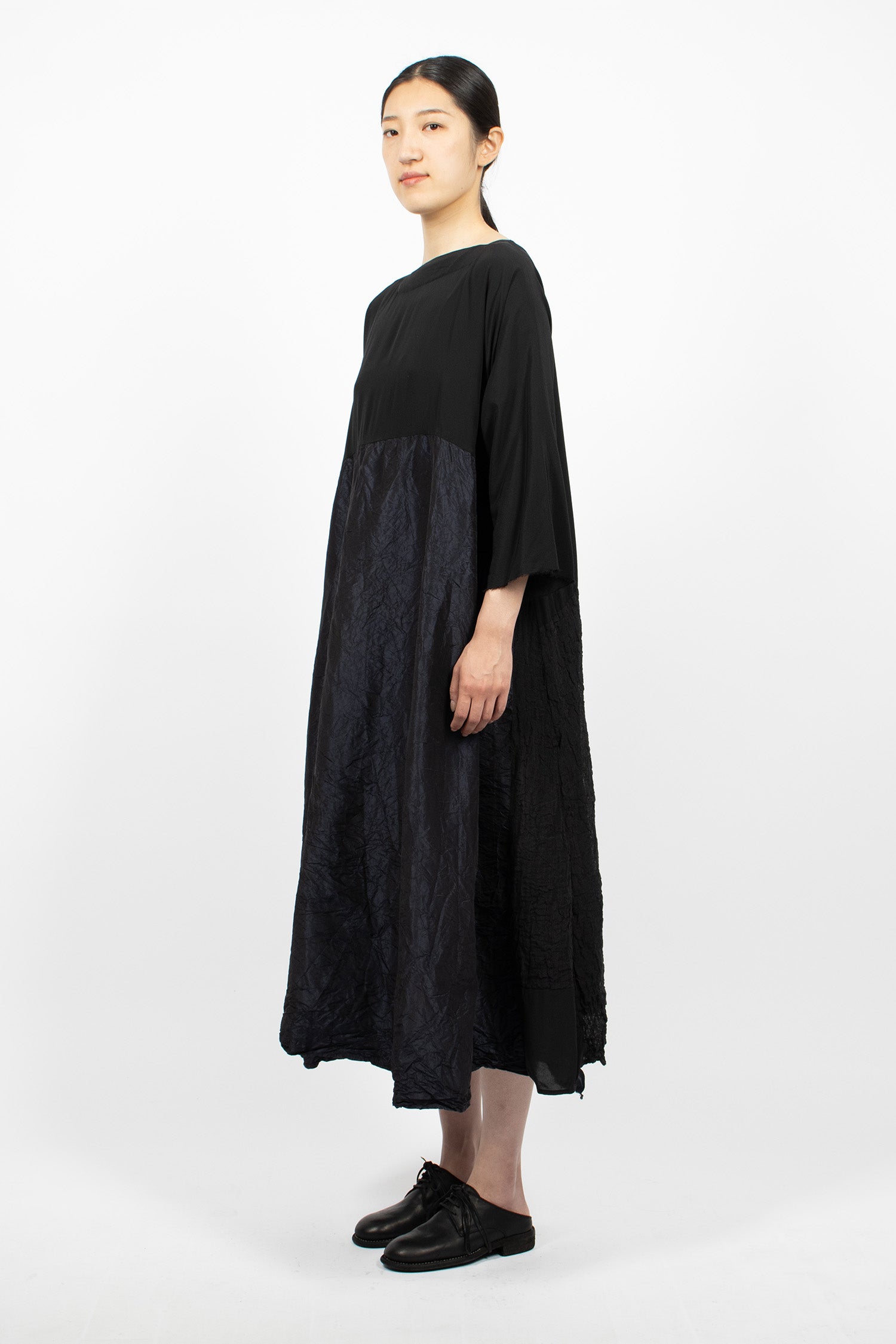 4 Sheets Patchwork Dress Navy Blue