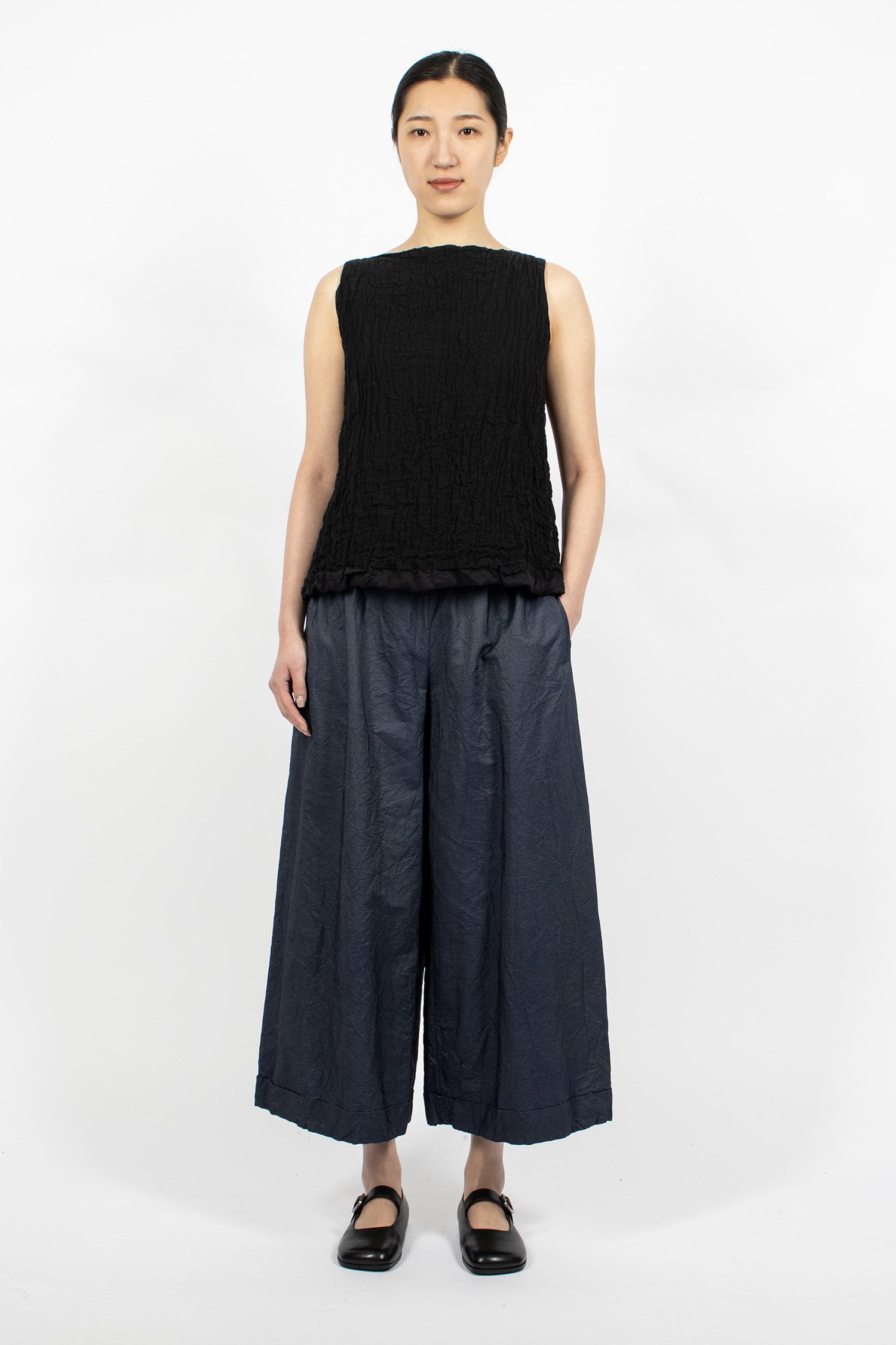 Double-Layered Tank Top Black