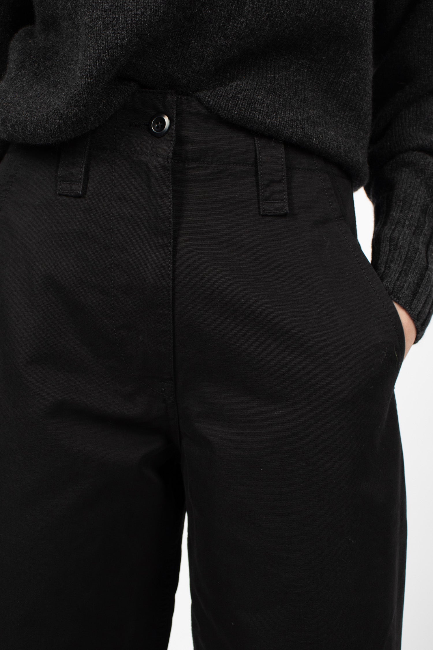 Slant Pocket Trousers Black