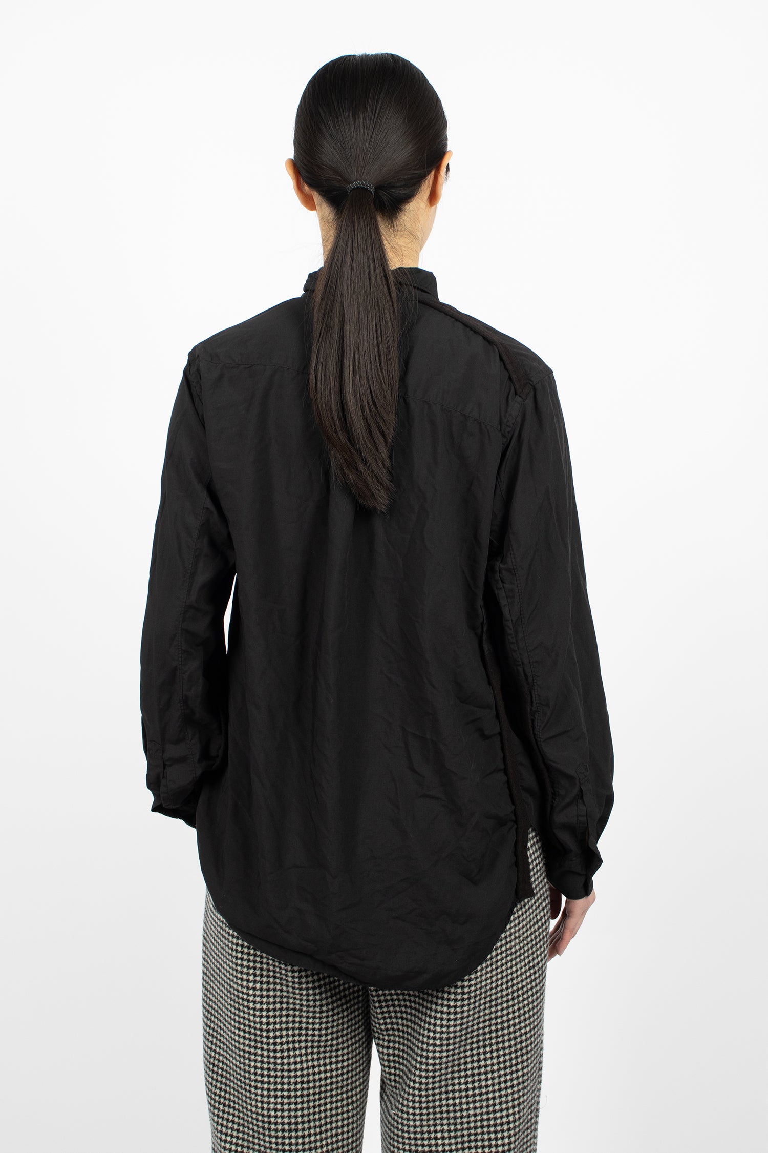 Asymmetrical Pocket Blouse Black