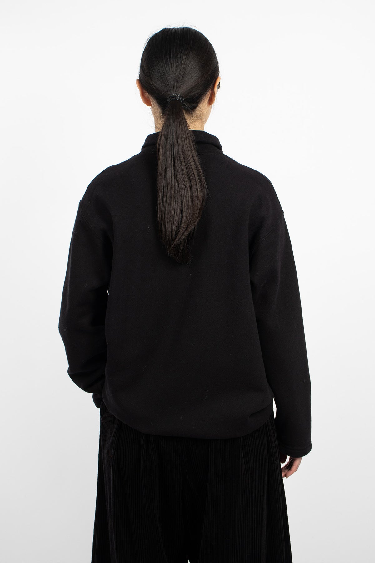 Zip Mock Neck Black