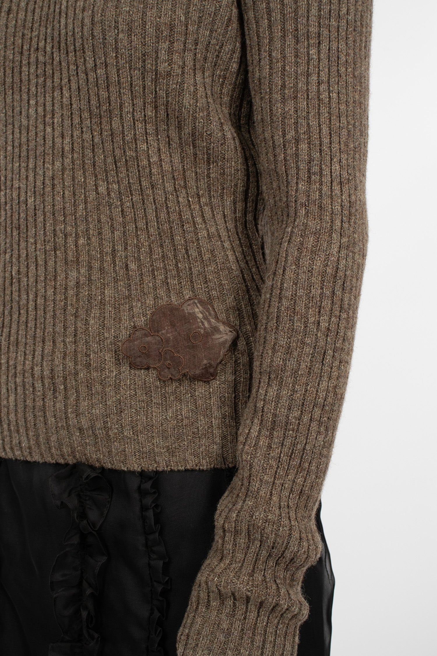 Blas Nordic Rib Knit Pullover Brown