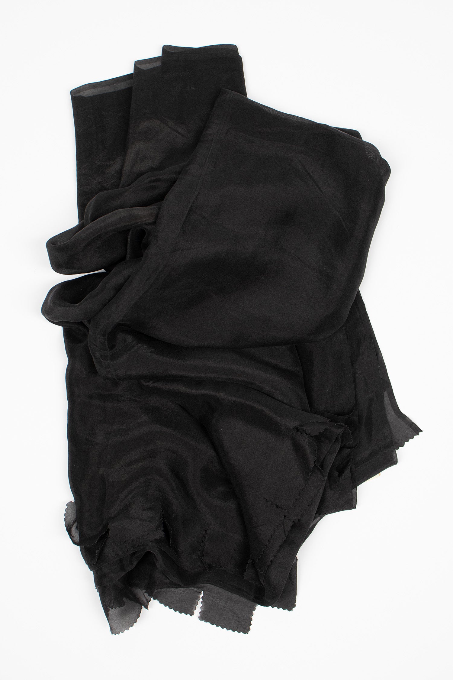 Silk Habotai Light Scarf Black