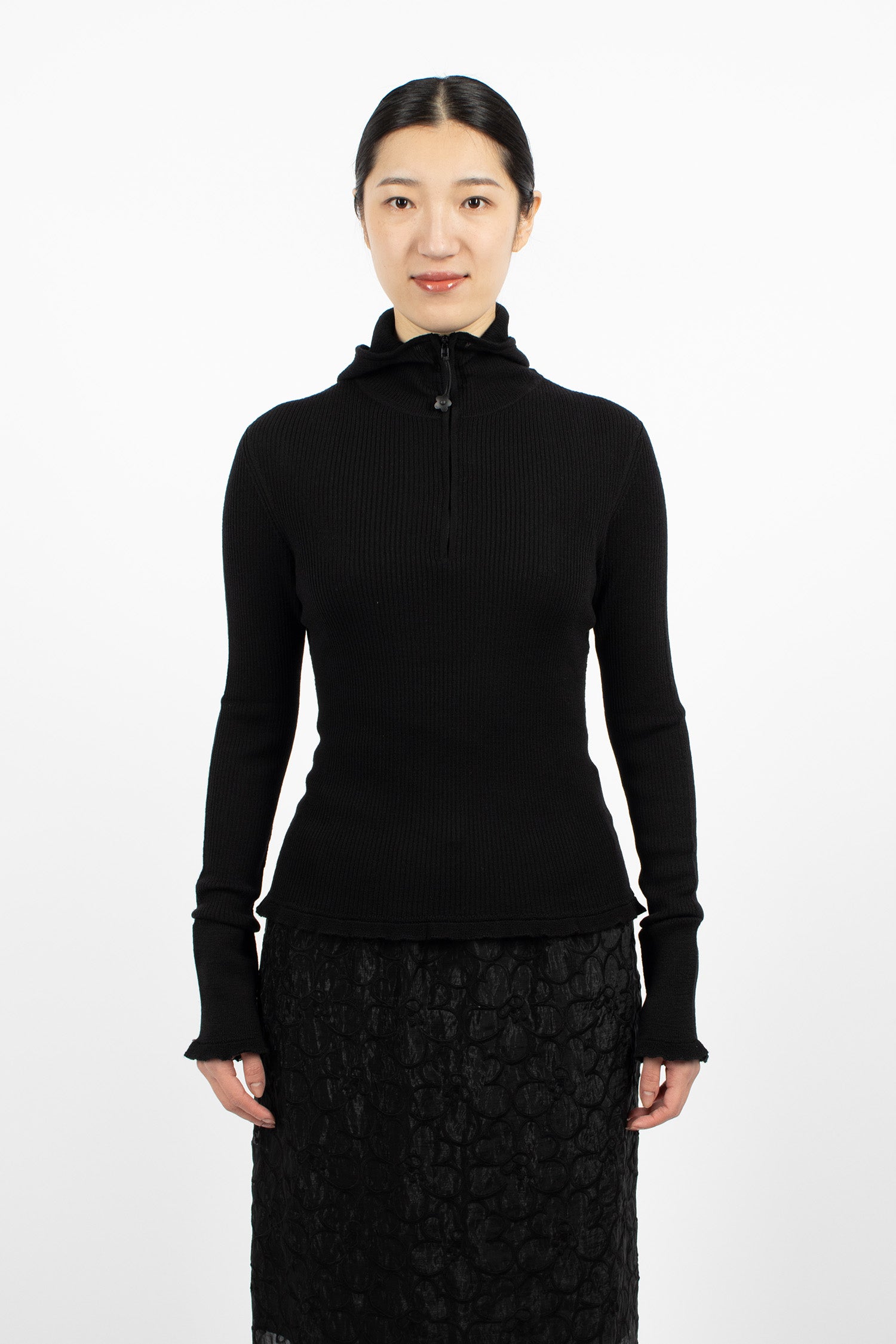 Belma Knit Hoodie Black