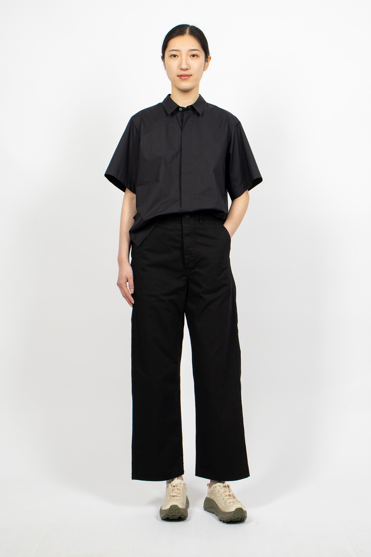 Wide French Work Pants Black