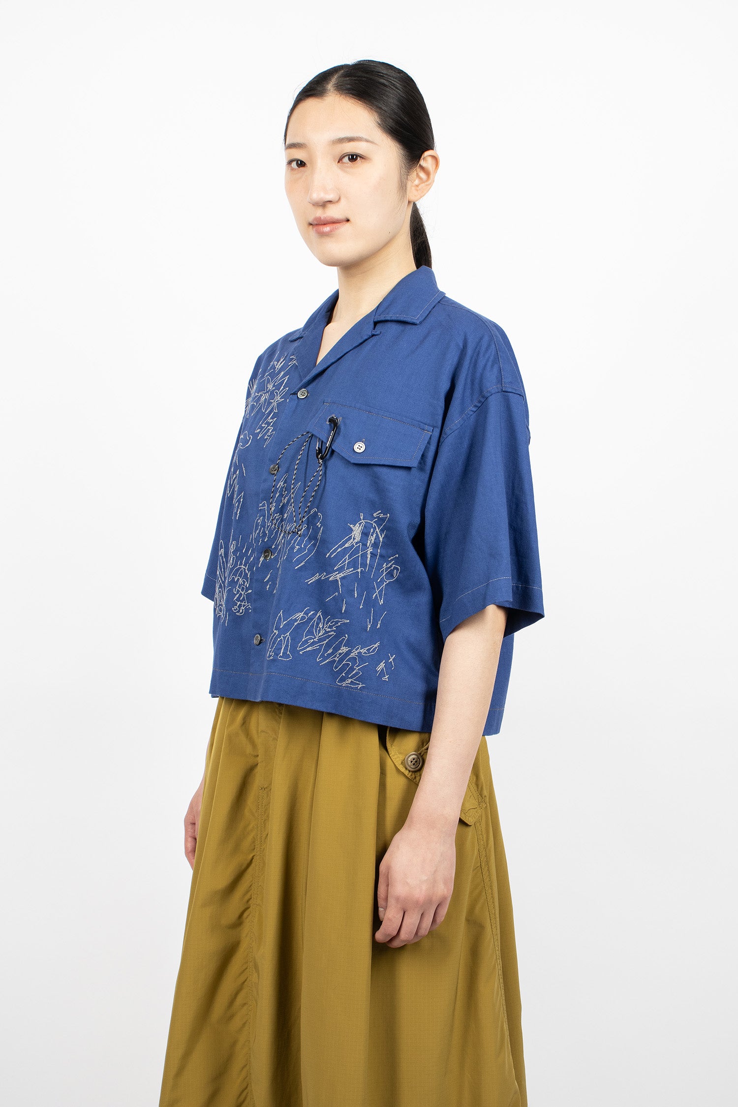 Reflective Embroidery Shirt Blue