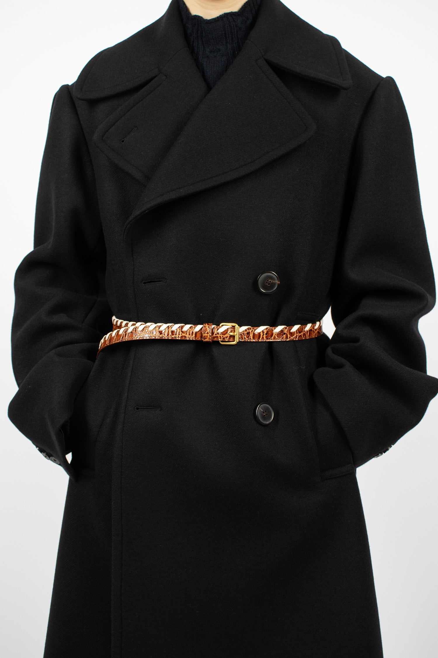 Embossed Leather Belt Tan