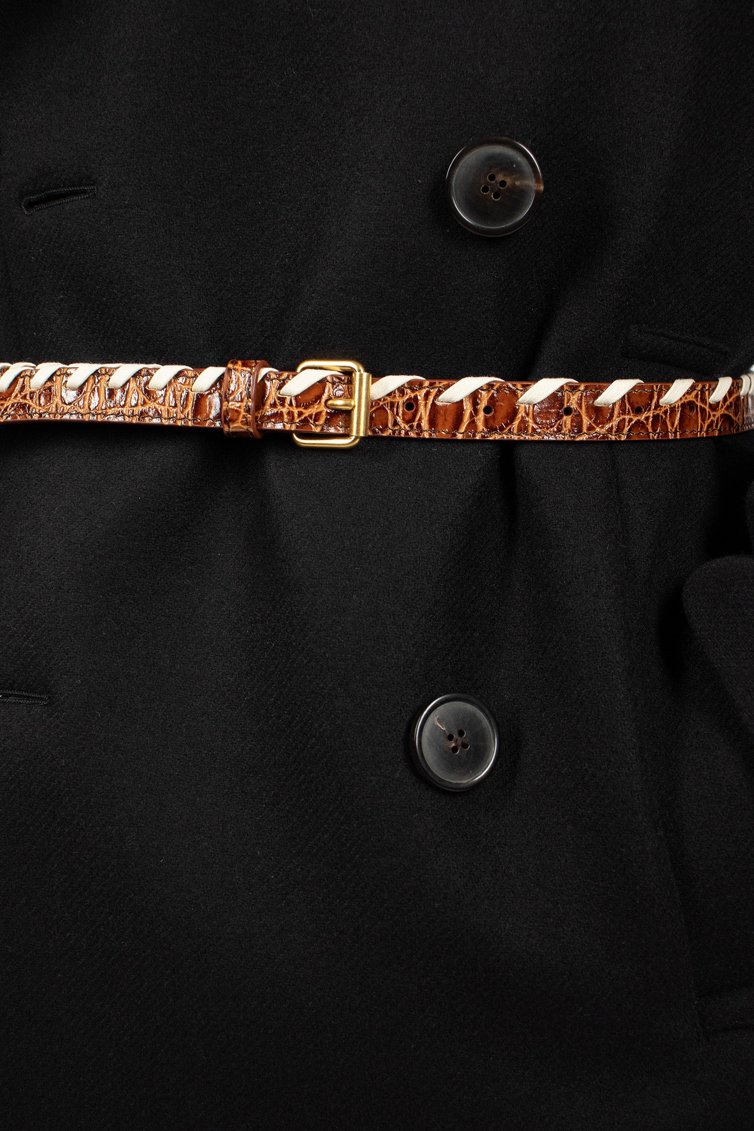 Embossed Leather Belt Tan