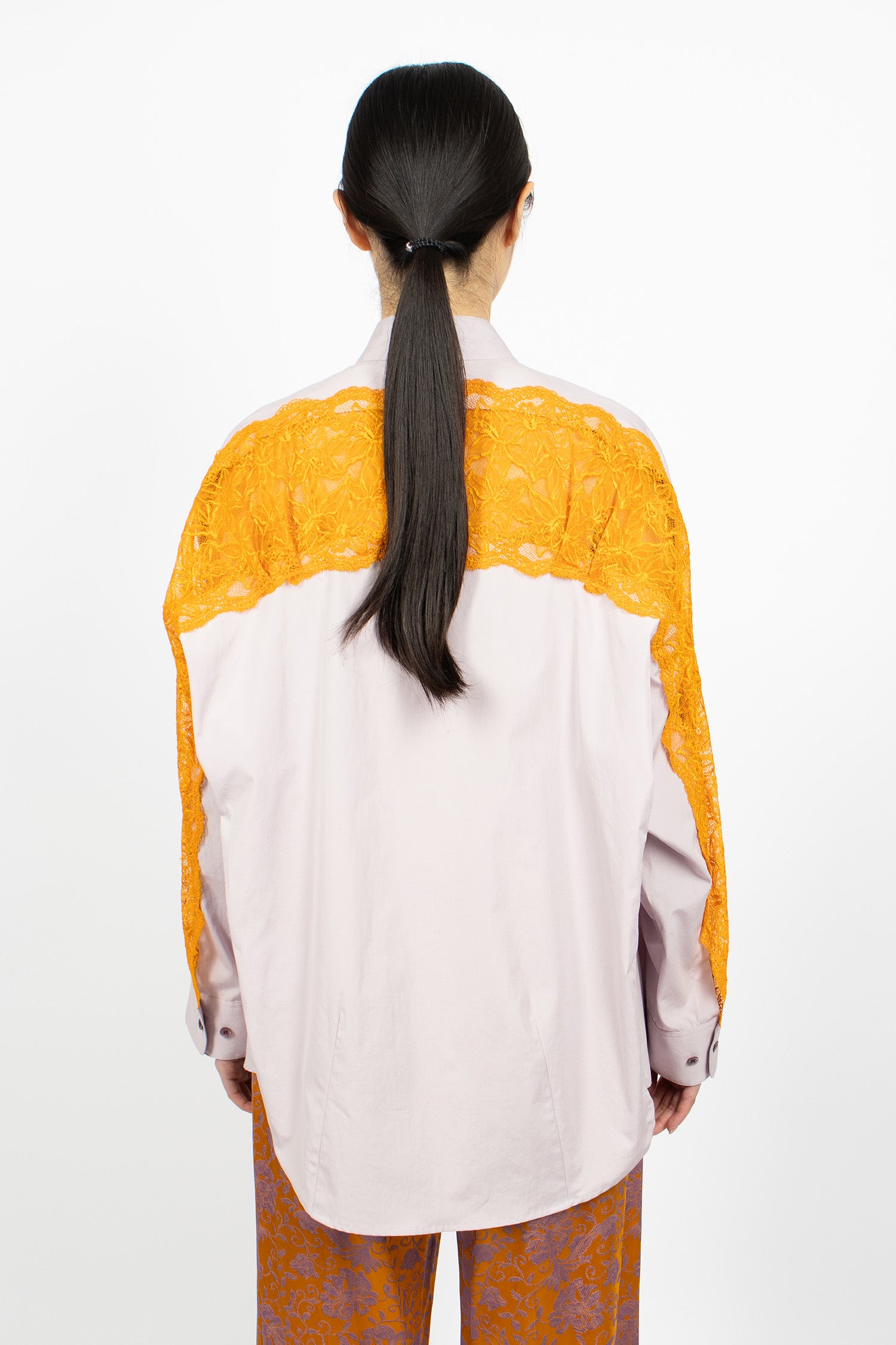 Lace Cocoon Shirt Lilac