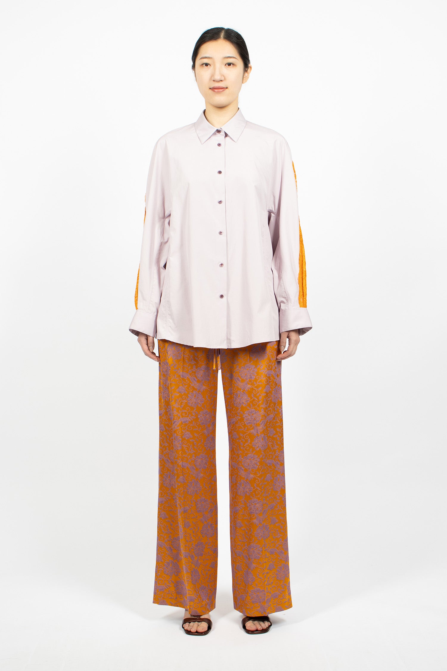 Lace Cocoon Shirt Lilac