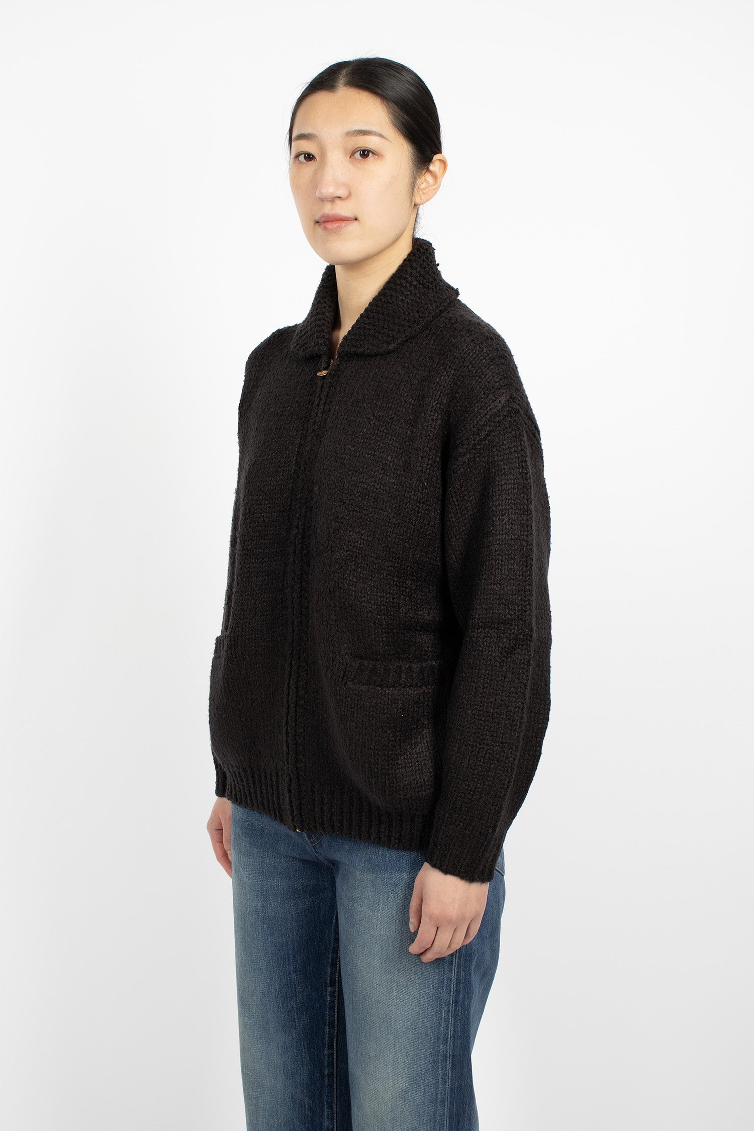 Cowichan Knit Cardigan Black