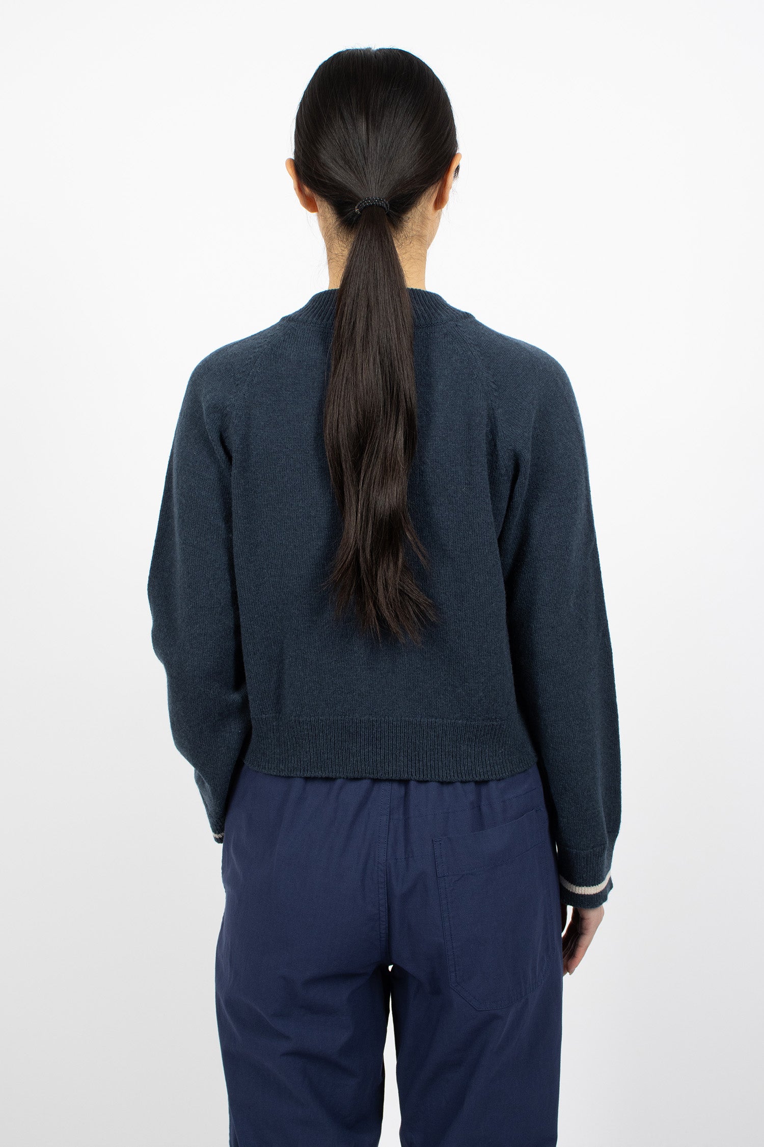 Cropped Cardigan Dark Navy