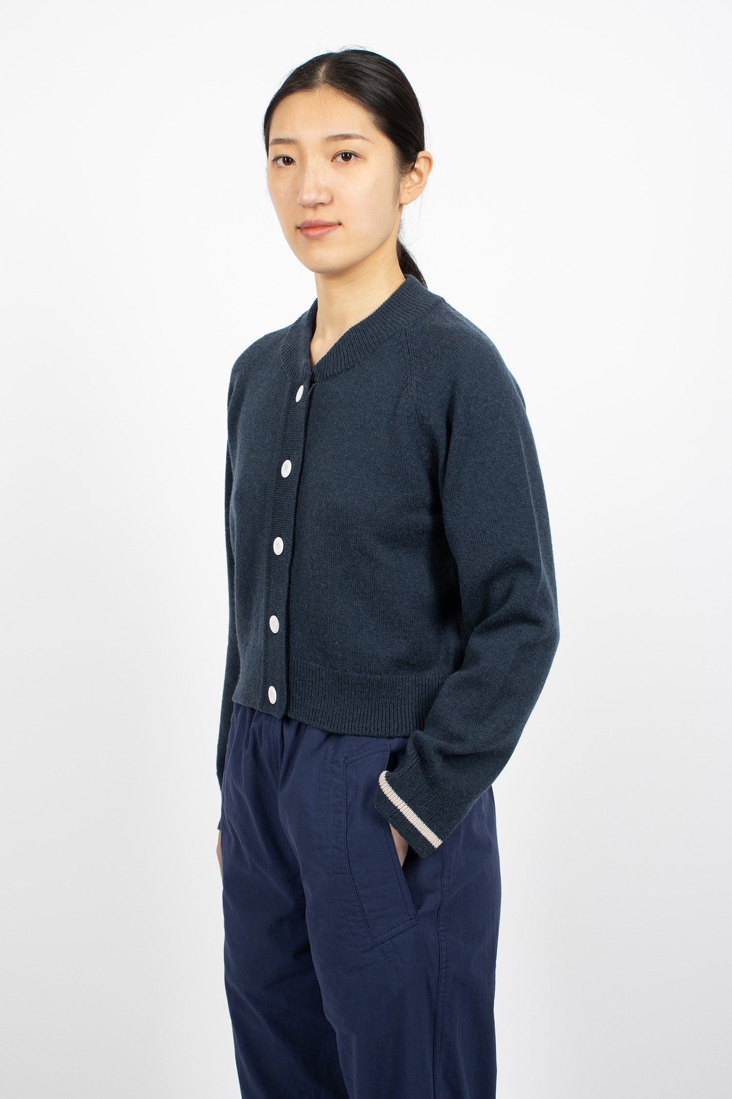 Cropped Cardigan Dark Navy