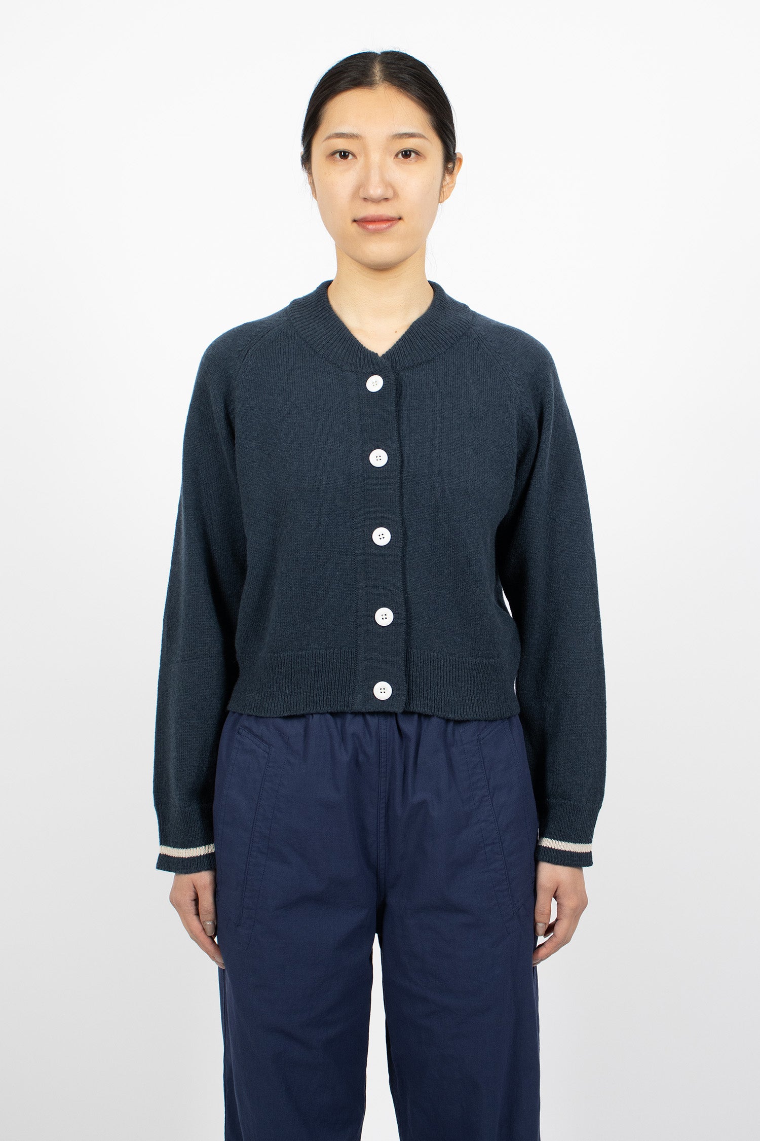 Cropped Cardigan Dark Navy