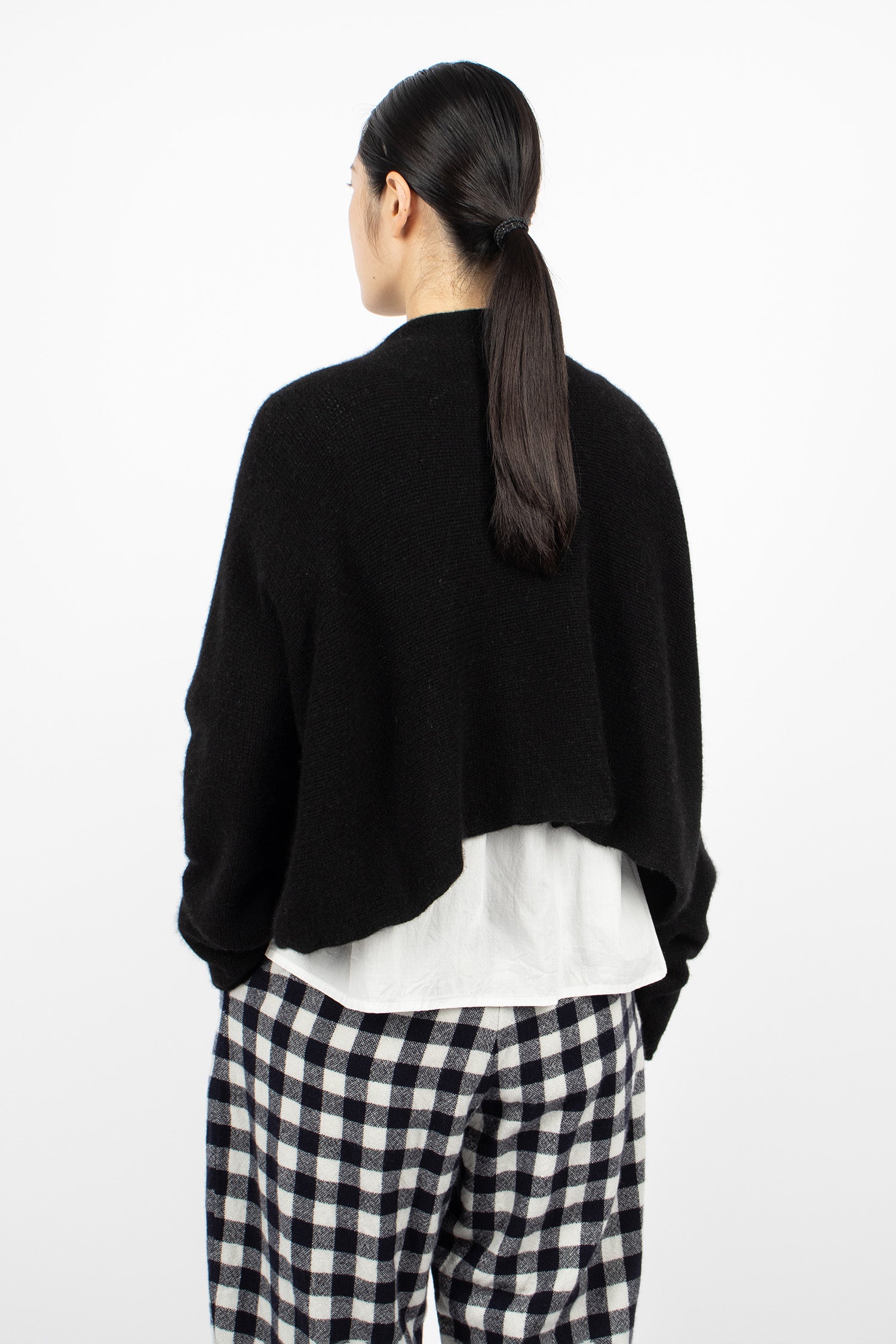 Elder Cashmere Cardigan Black Coarsehair