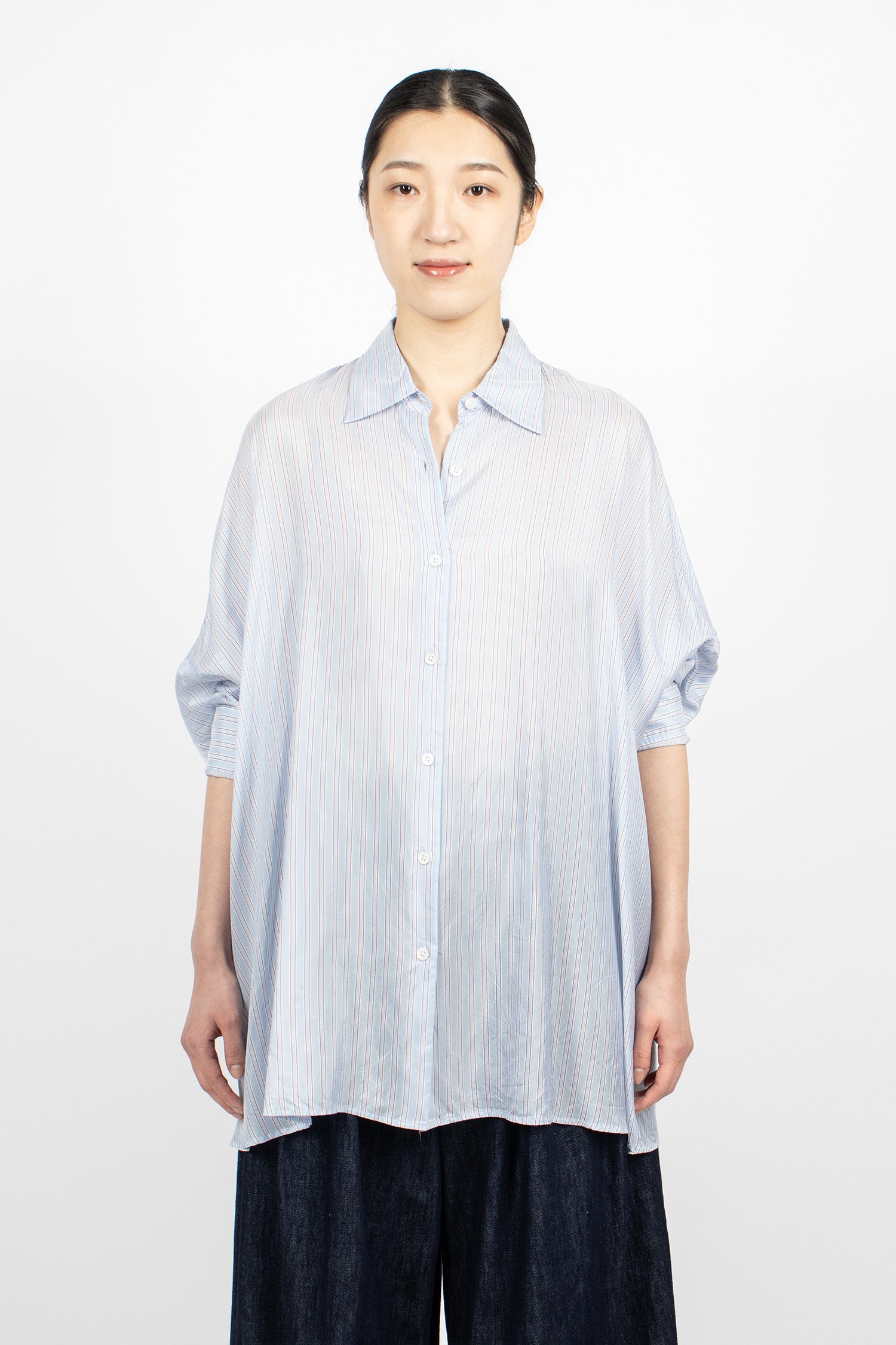 Oversized Cocoon Shirt Light Blue