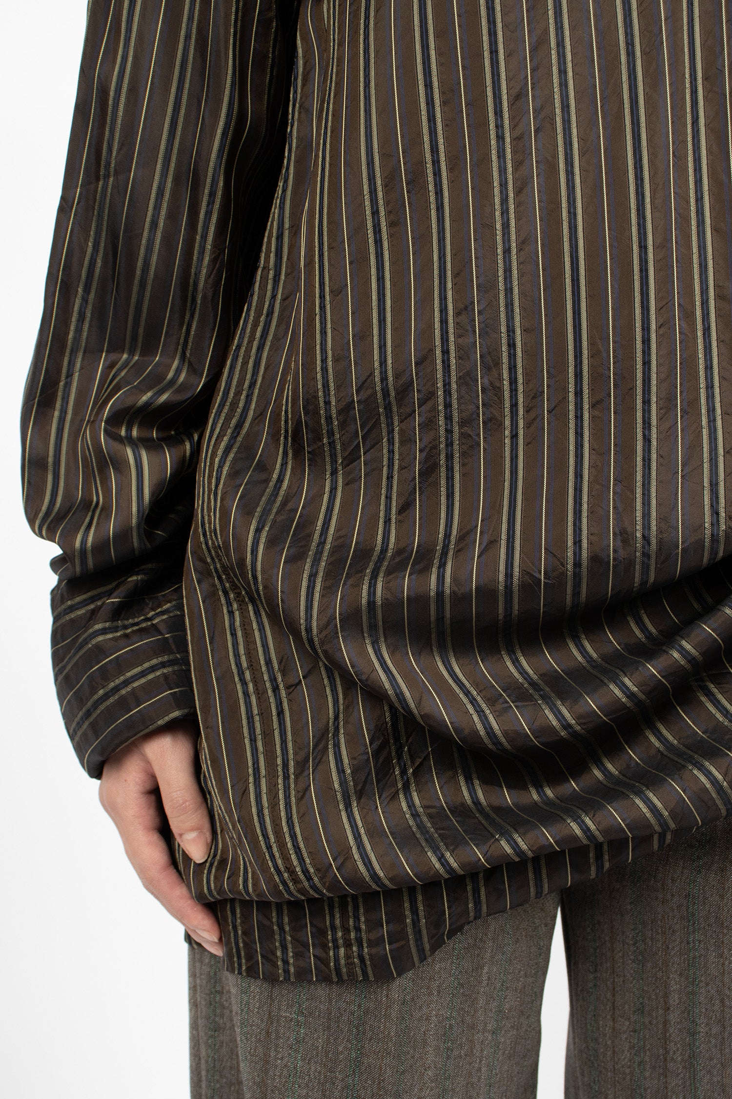 Loose Fit Cupro Blouse Brown