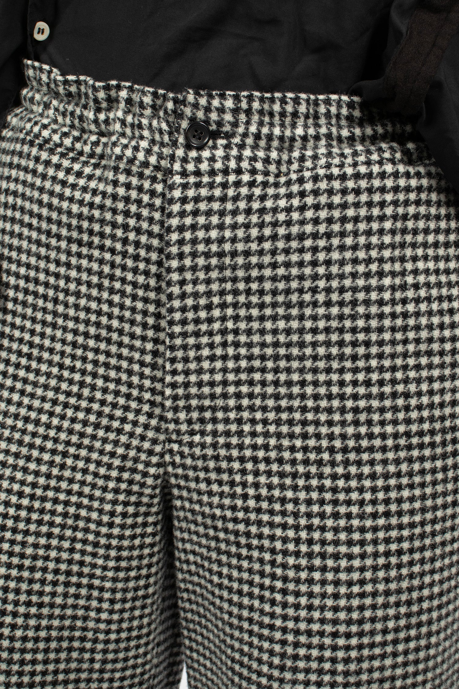 Wool Houndstooth Tapered Pants Black/White