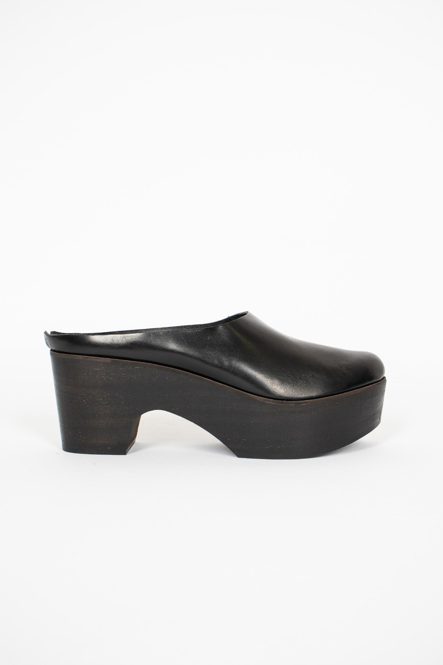 Heeled Sabot Clog Black