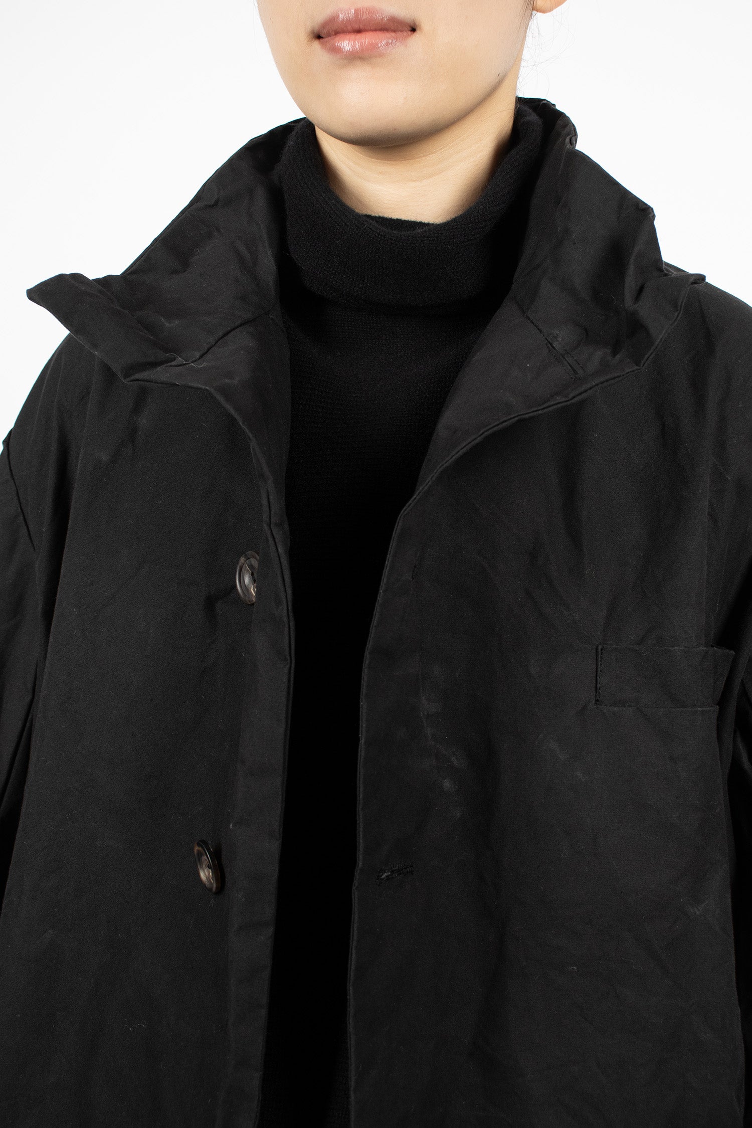 Forest Waxed Coat Black