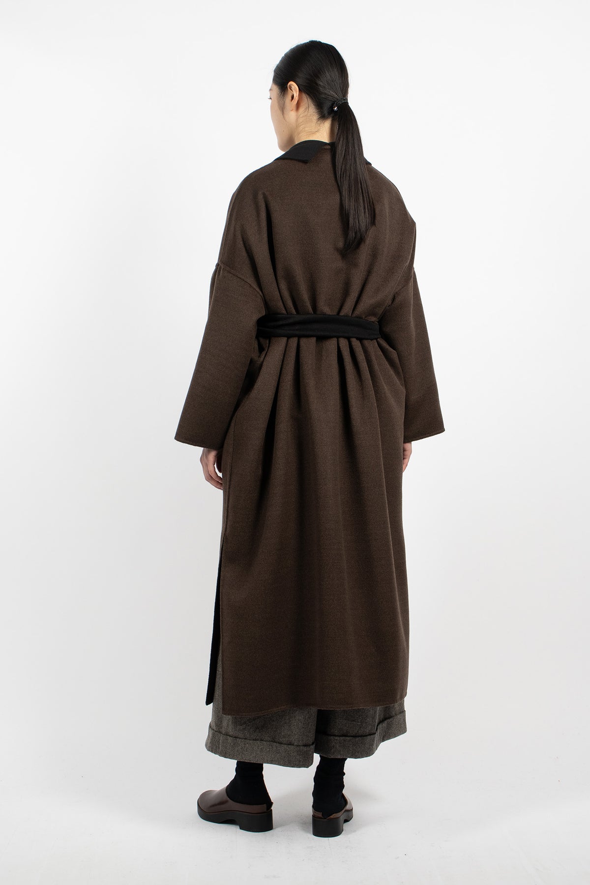 Gladiolus Reversible Long Coat Black/Brown