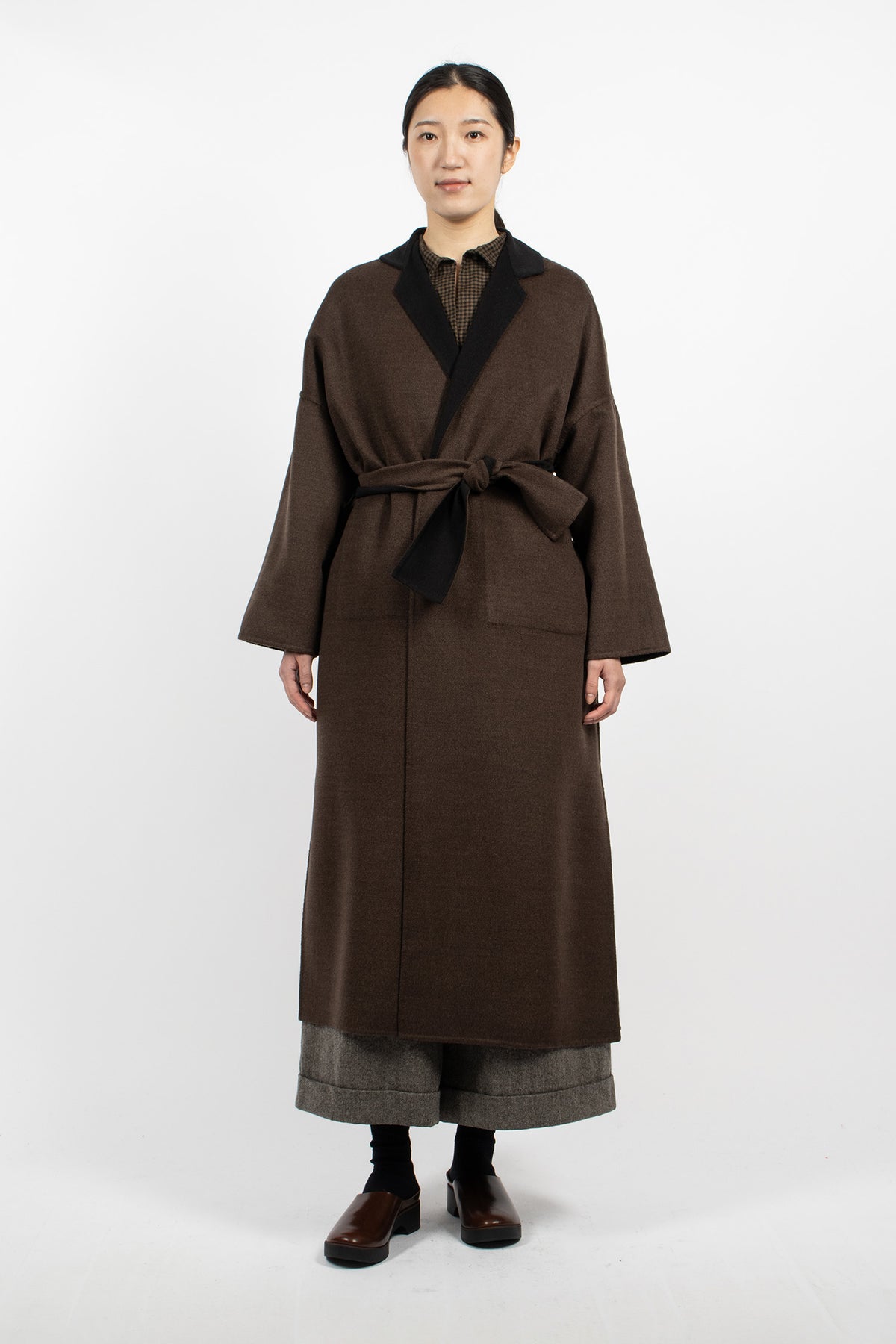 Gladiolus Reversible Long Coat Black/Brown